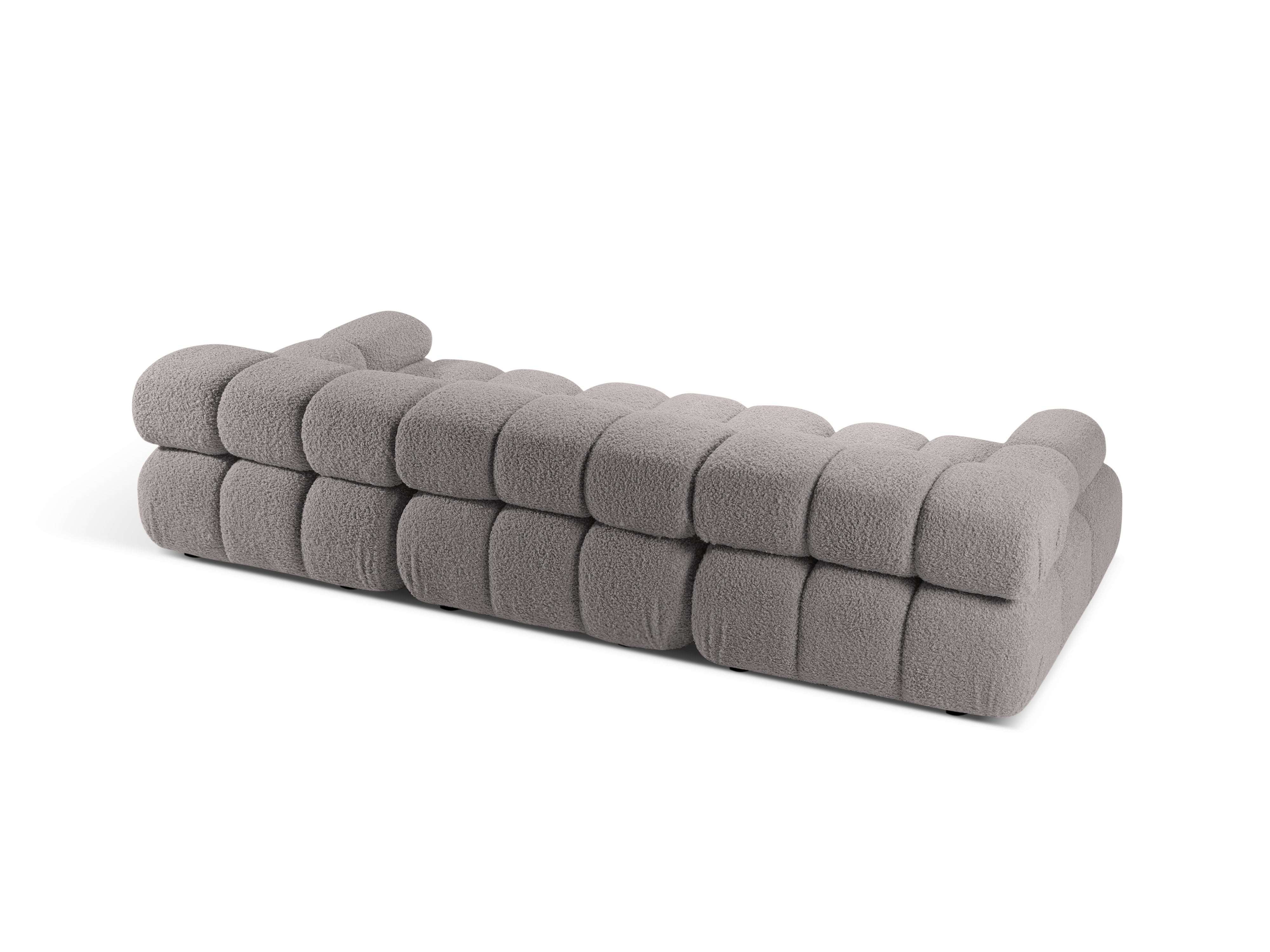 BELLIS Gray Boucle 3-Seater Modular Sofa