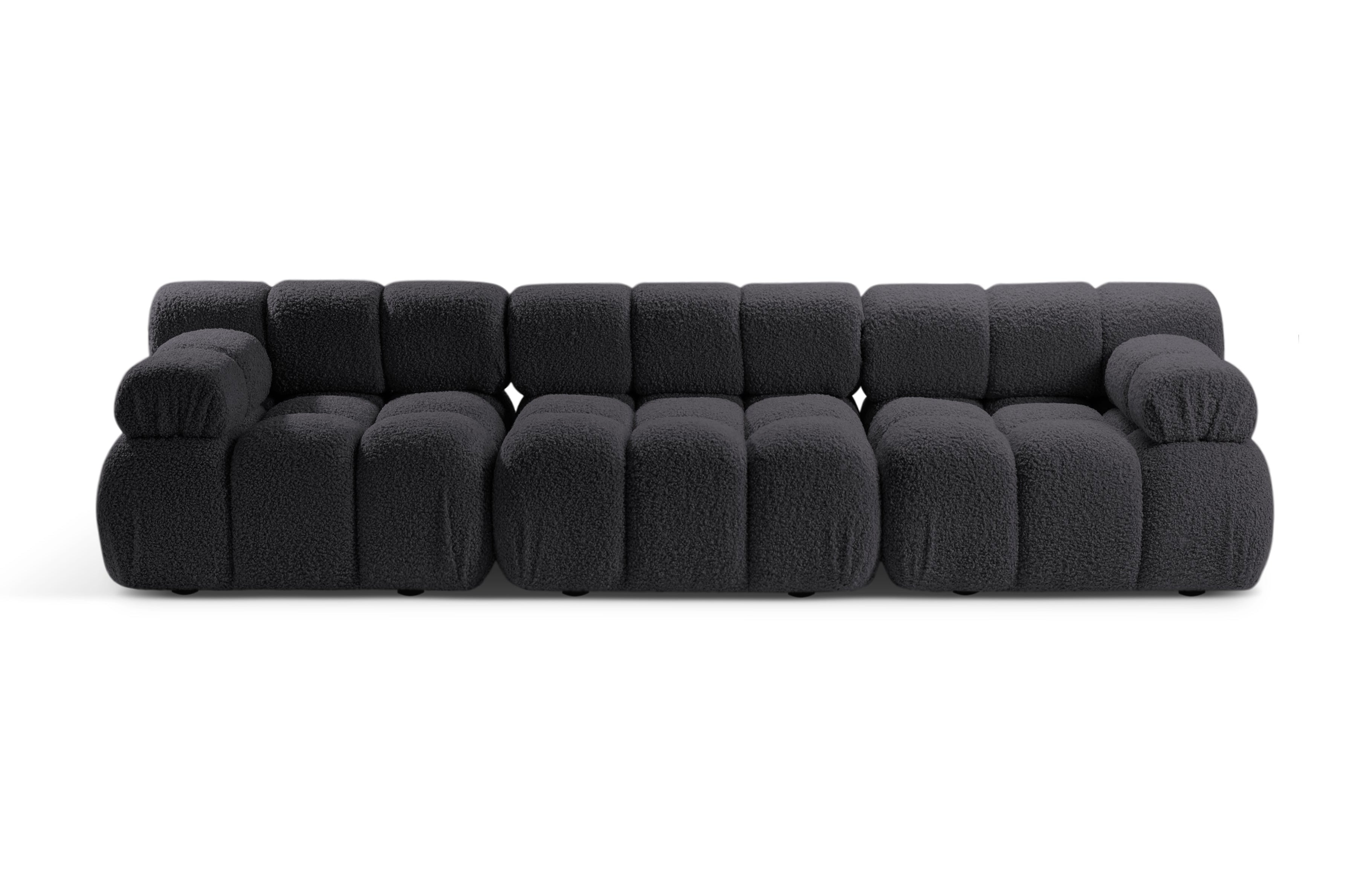 3-Seater Modular Sofa BELLIS in Graphite Boucle