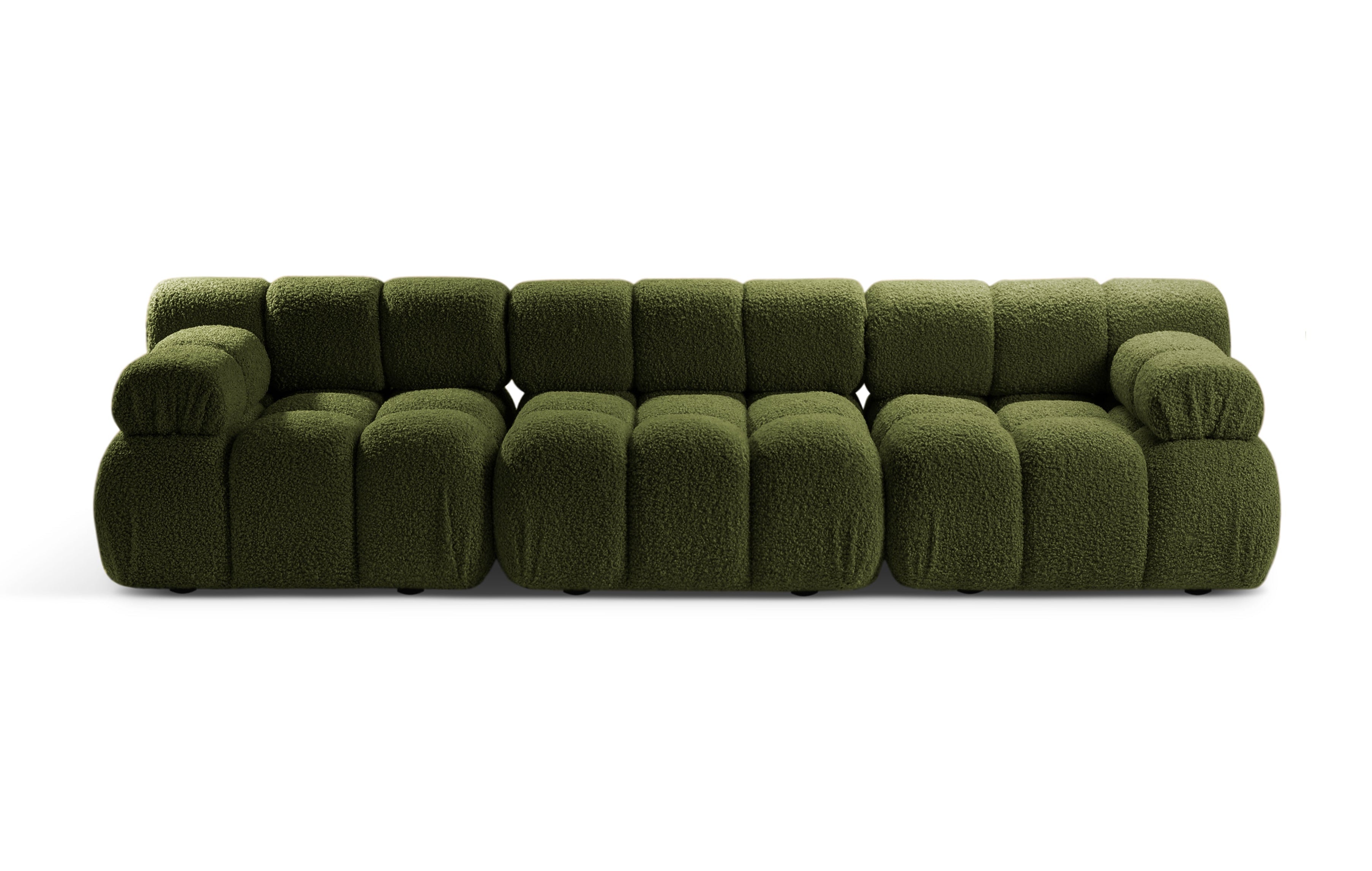 BELLIS Green Boucle 3-Seater Modular Sofa