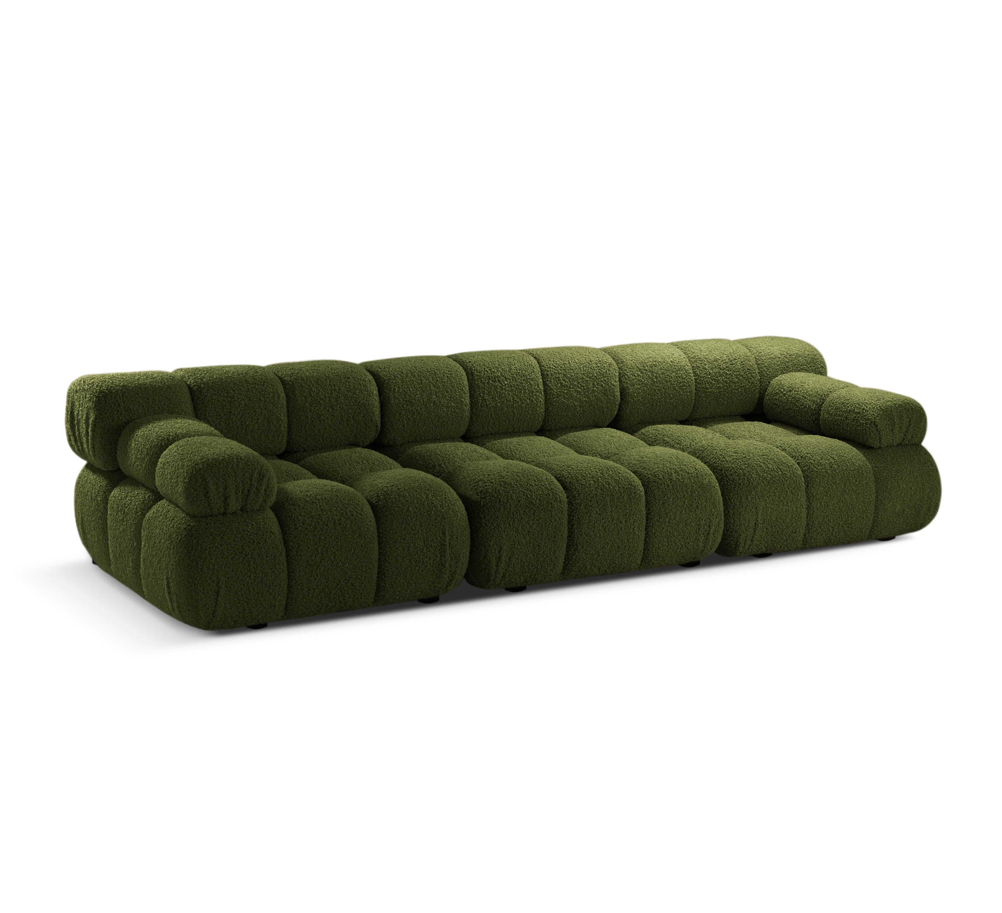 BELLIS Green Boucle 3-Seater Modular Sofa