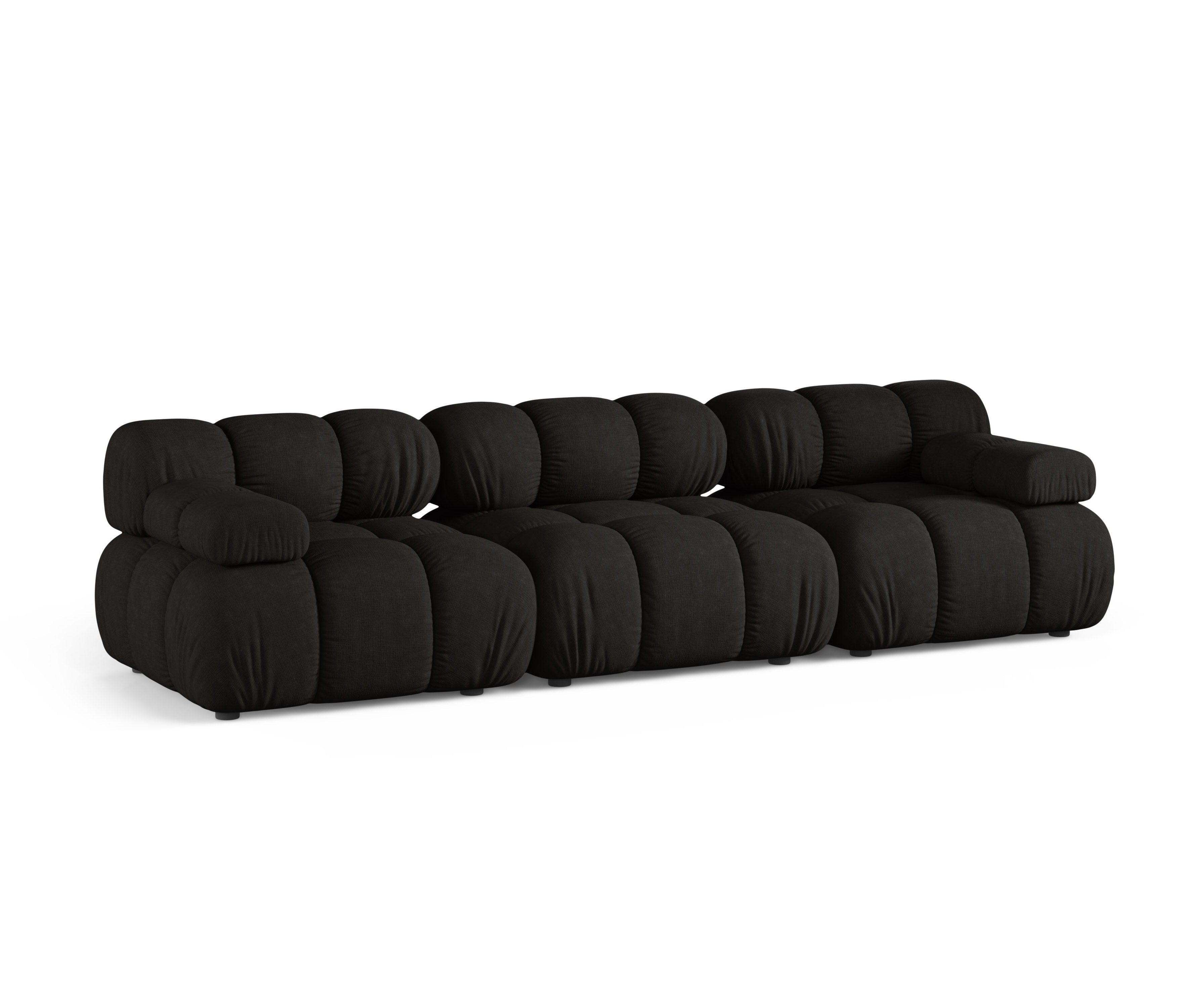 BELLIS Black 3-Seater Modular Sofa
