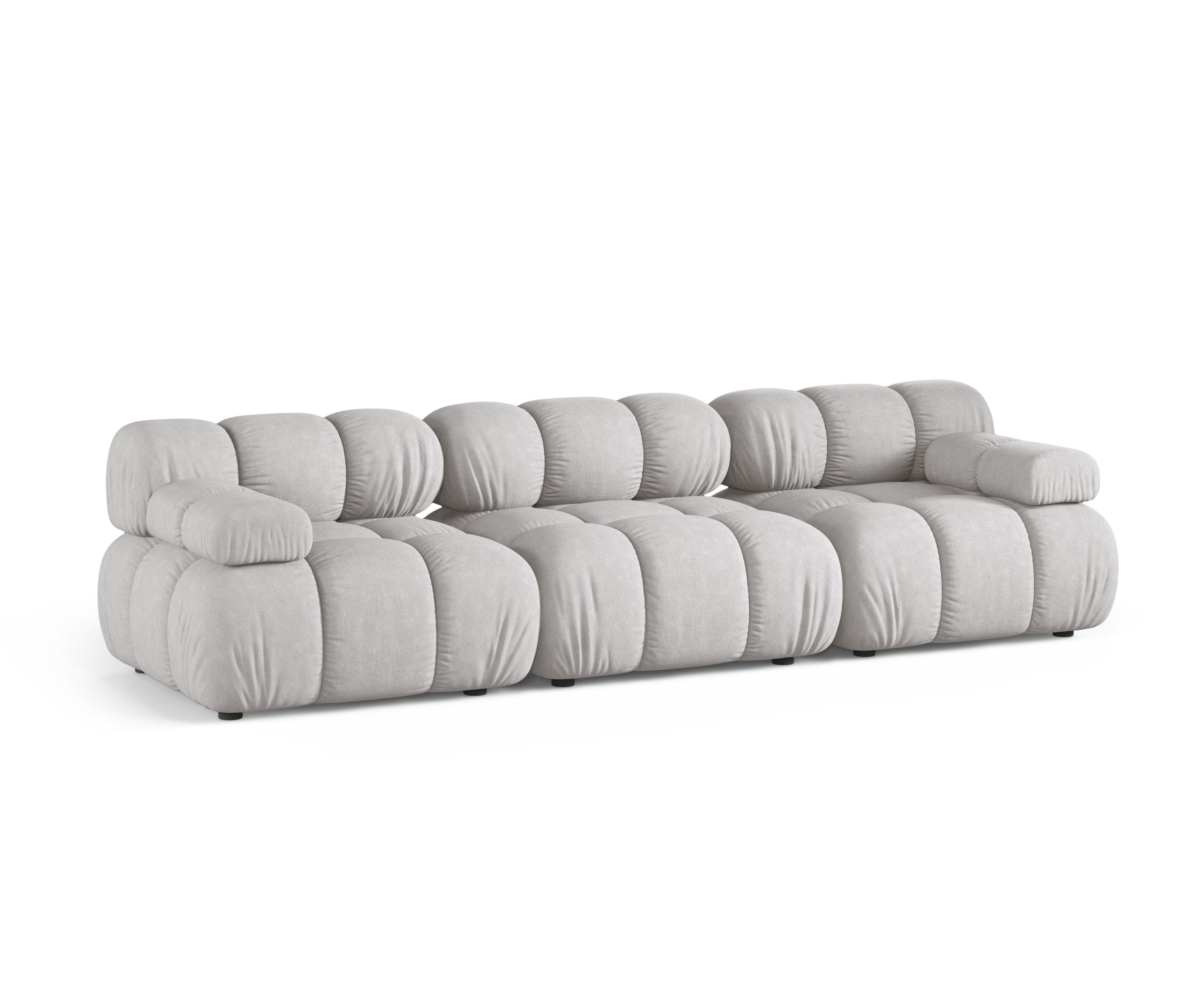 Light gray 3-seater modular sofa BELLIS