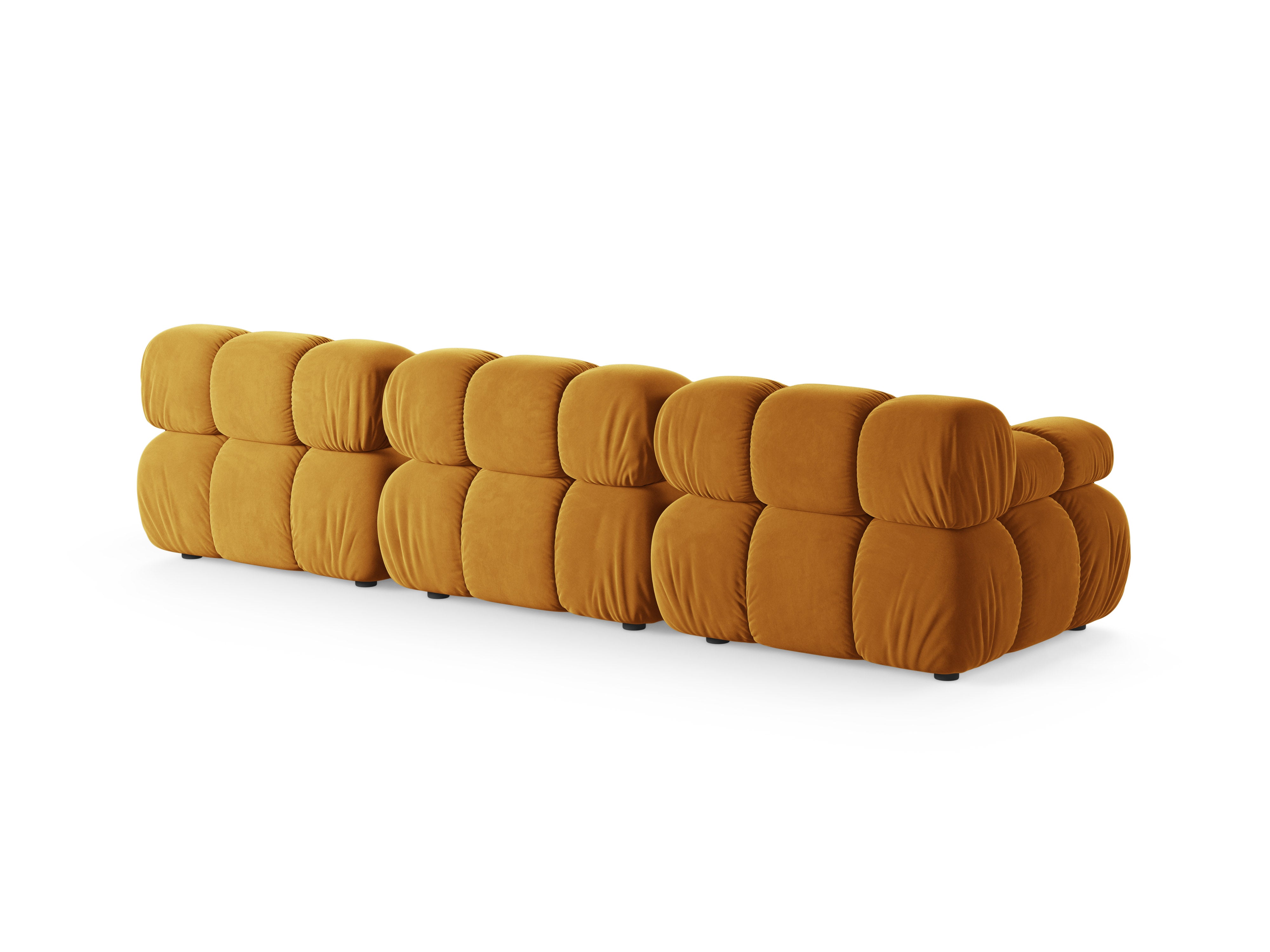 BELLIS 3-Seater Modular Sofa in Mustard Velvet