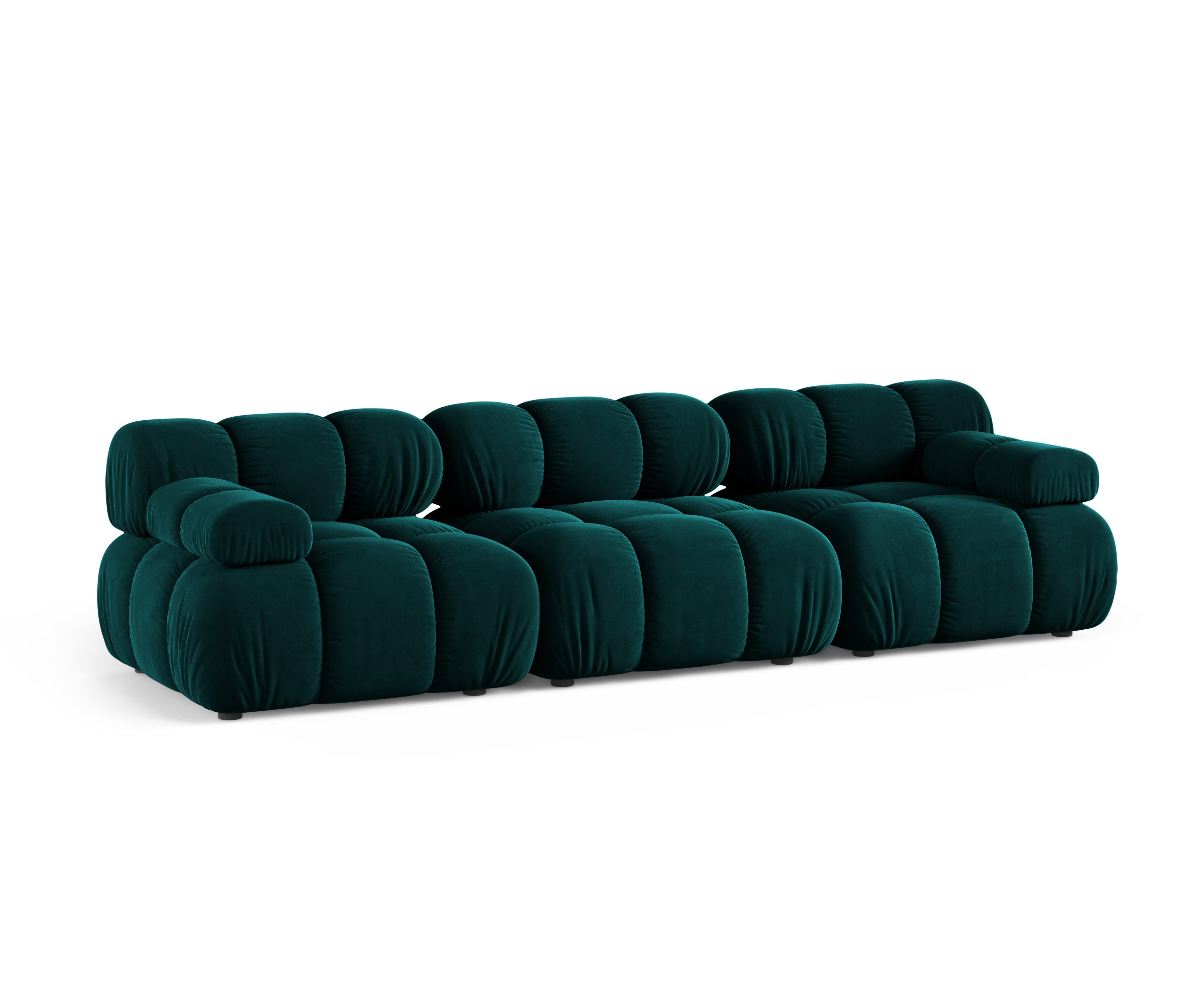 3-Seater Modular Sofa BELLIS in Deep Petrol Velvet