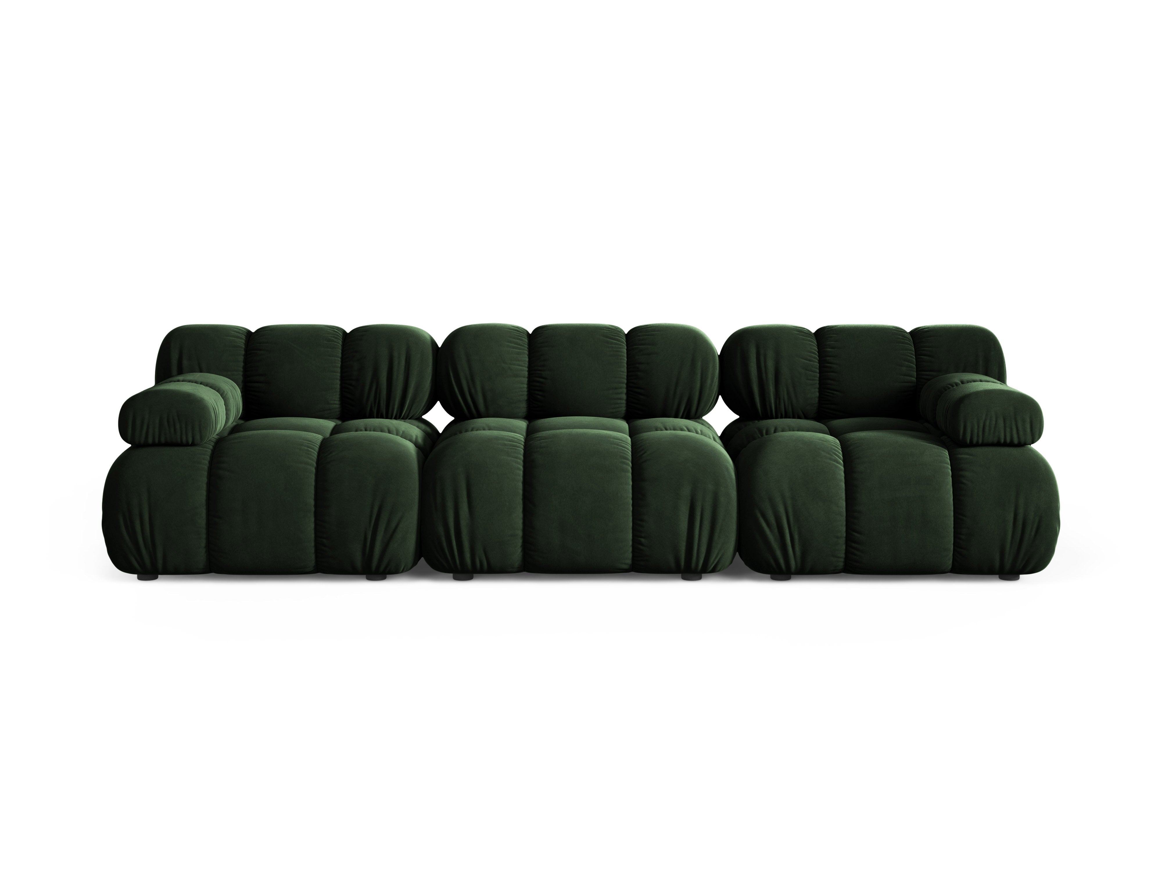 3-Seater Modular Sofa BELLIS in Bottle Green Velvet