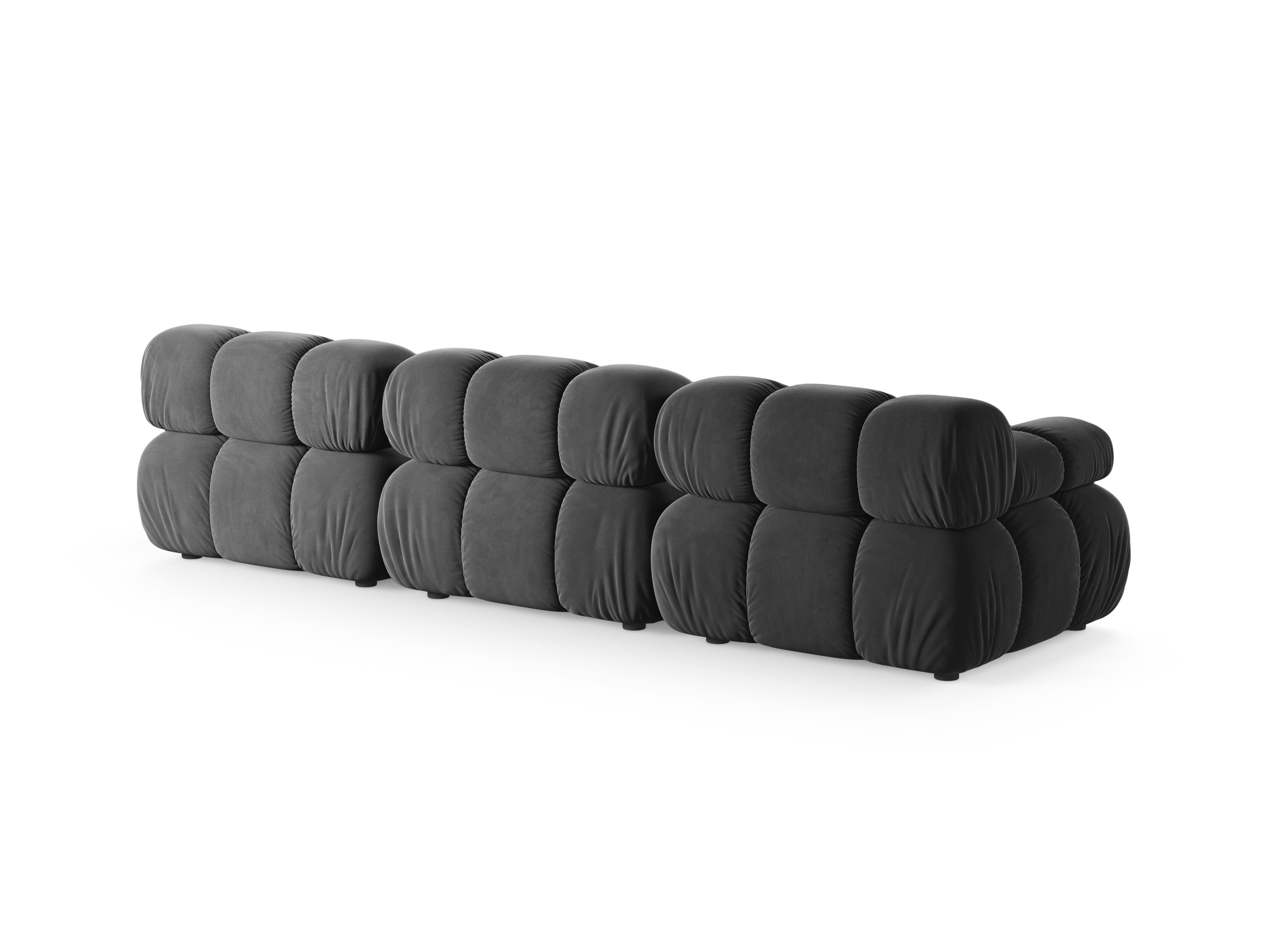3-Seater Modular Sofa BELLIS in Gray Velvet