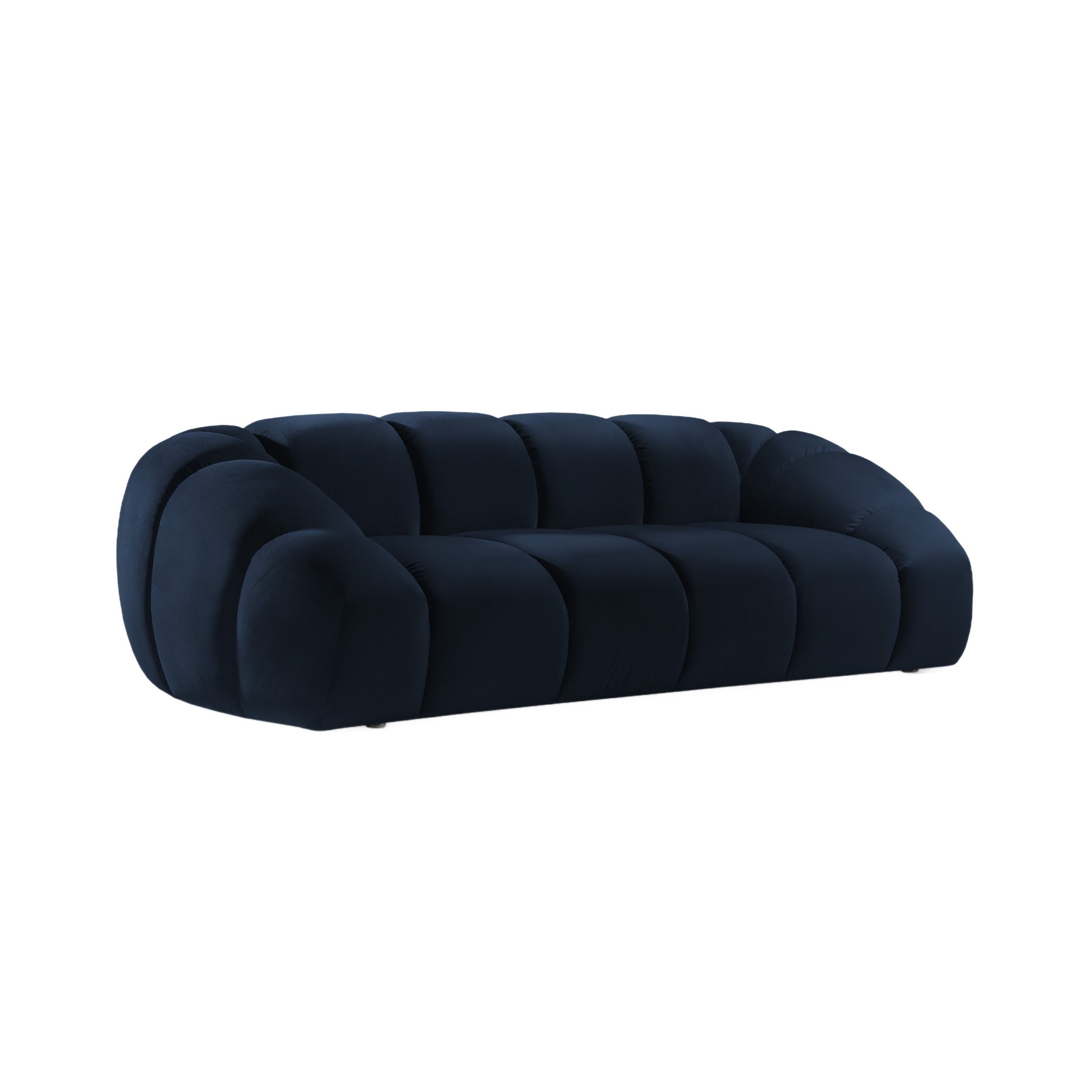 Sofa aus Samt 3-sitzig DIANA königsblau