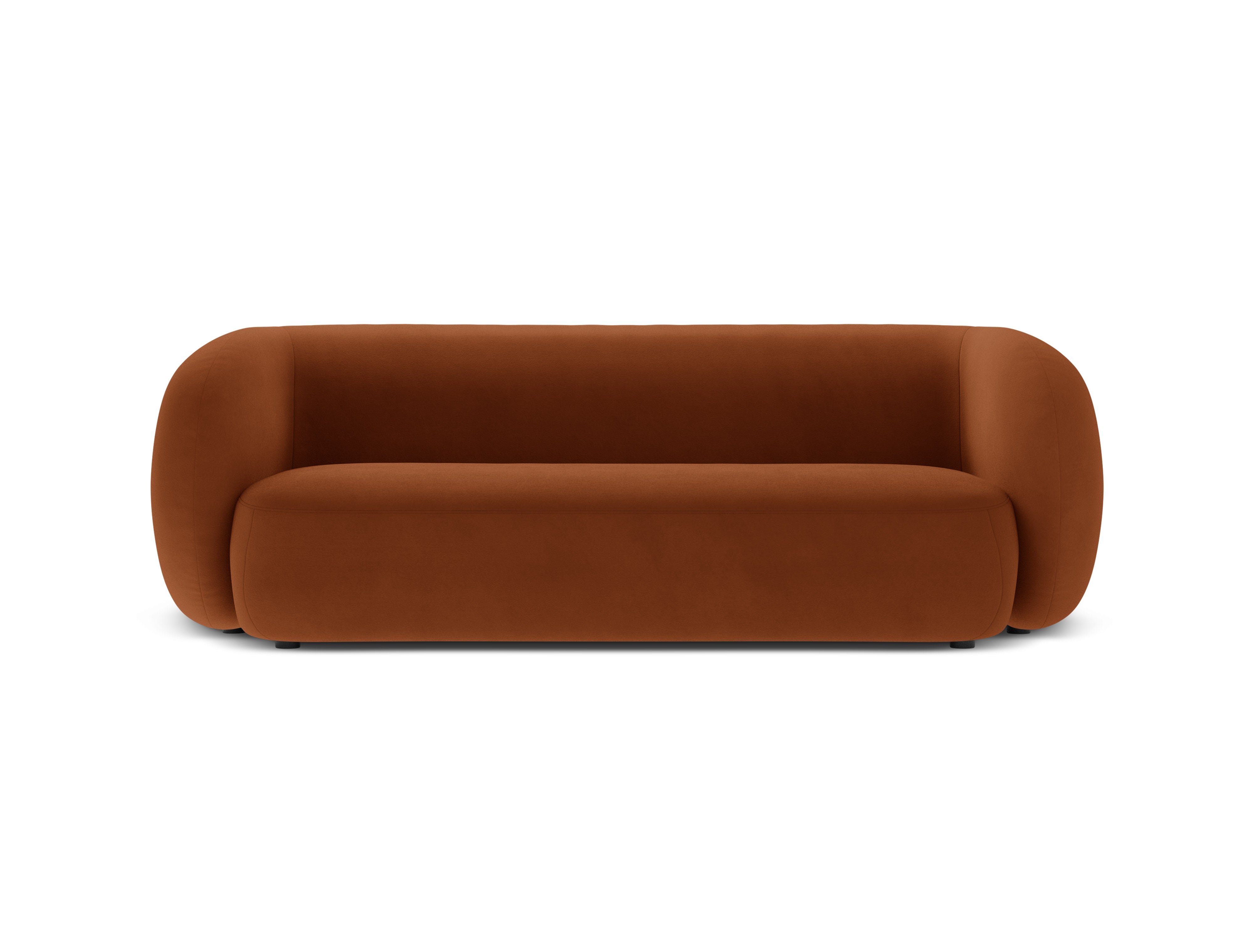 KATE terracotta 3-seater velvet sofa