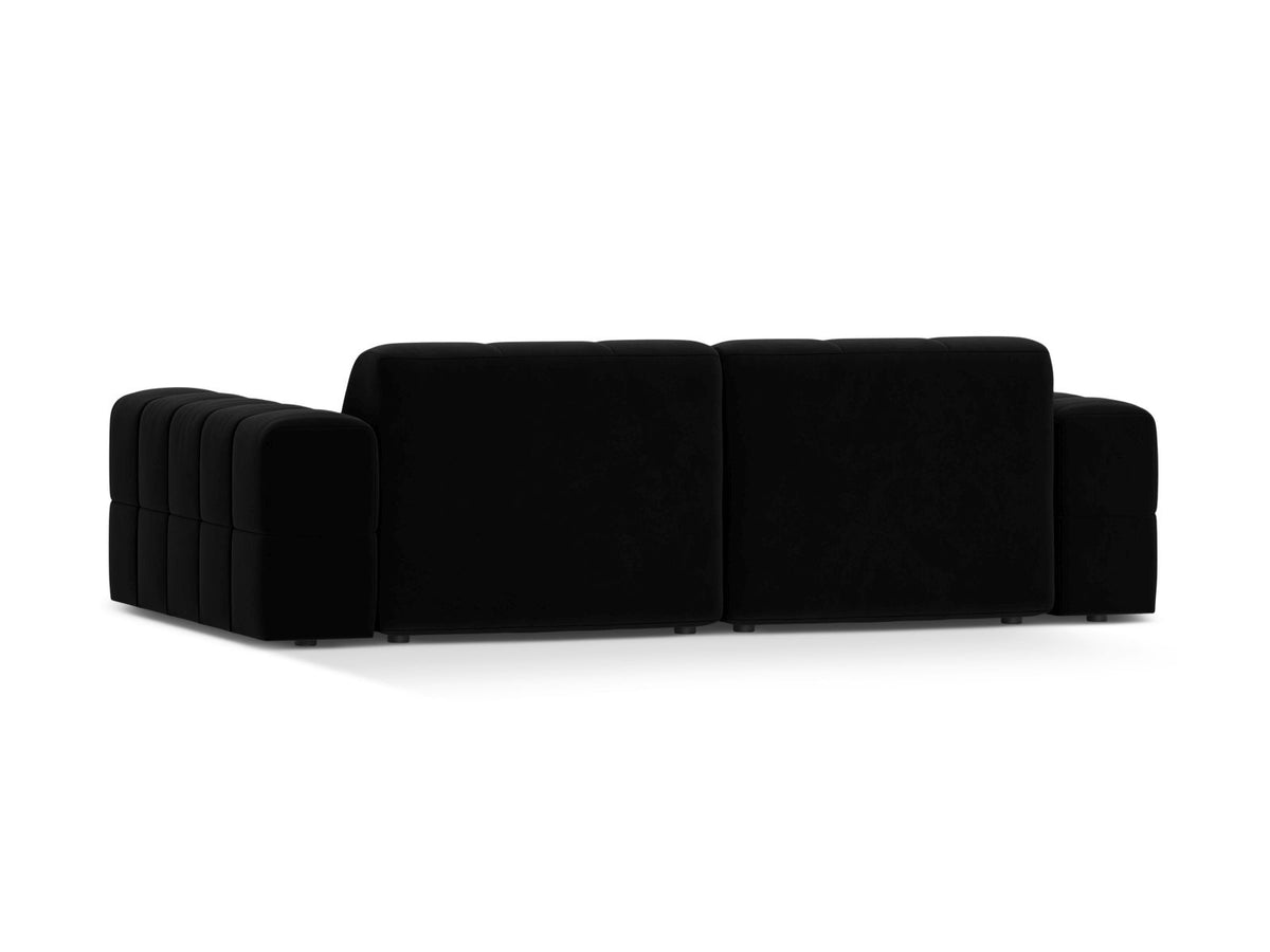 Sofa aksamitna 3-osobowa JENNIFER czarny Bluvel – ujęcie tylne