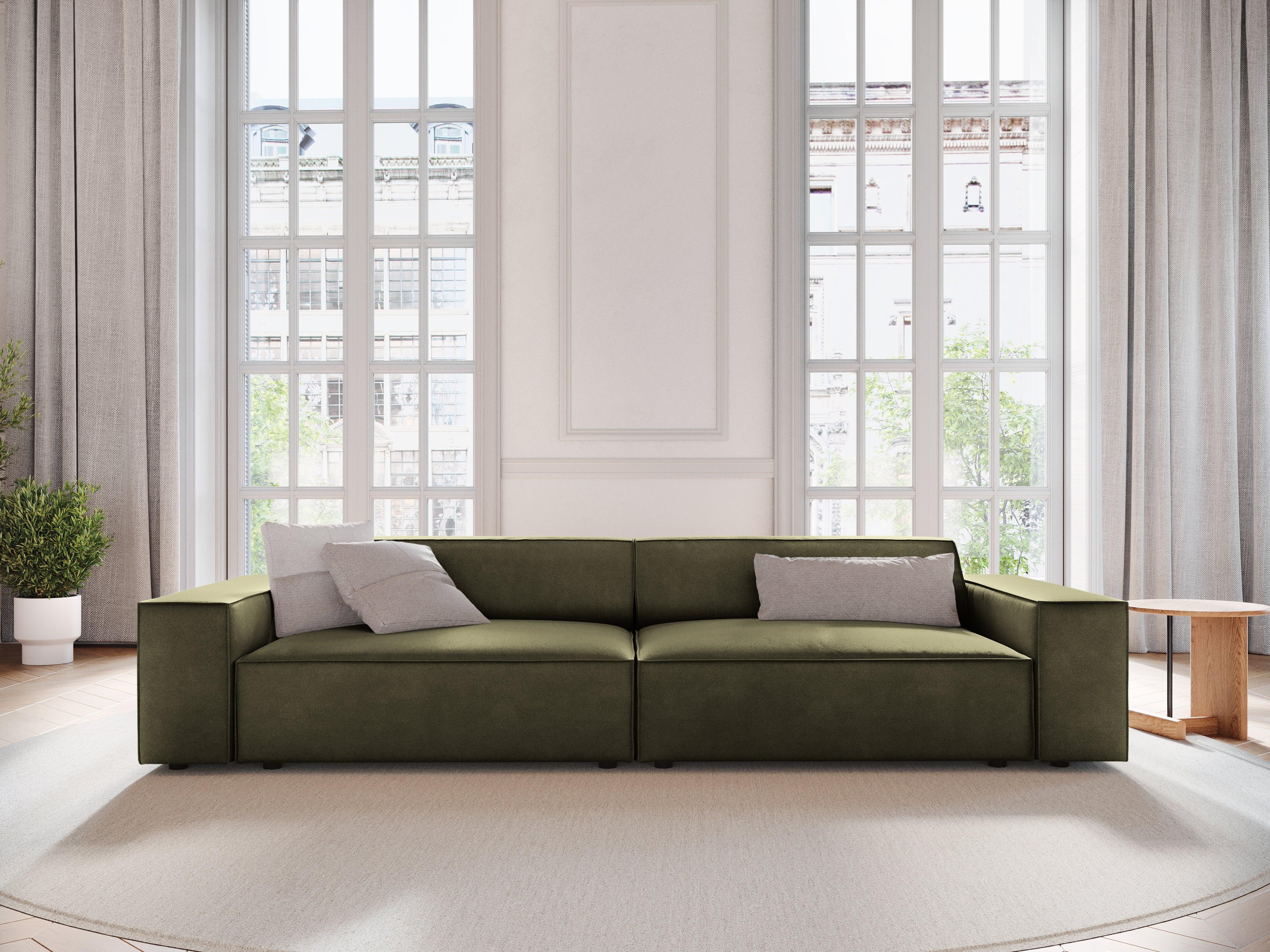 Sofa aksamitna 3-osobowa JODIE zielony Micadoni Eye on Design