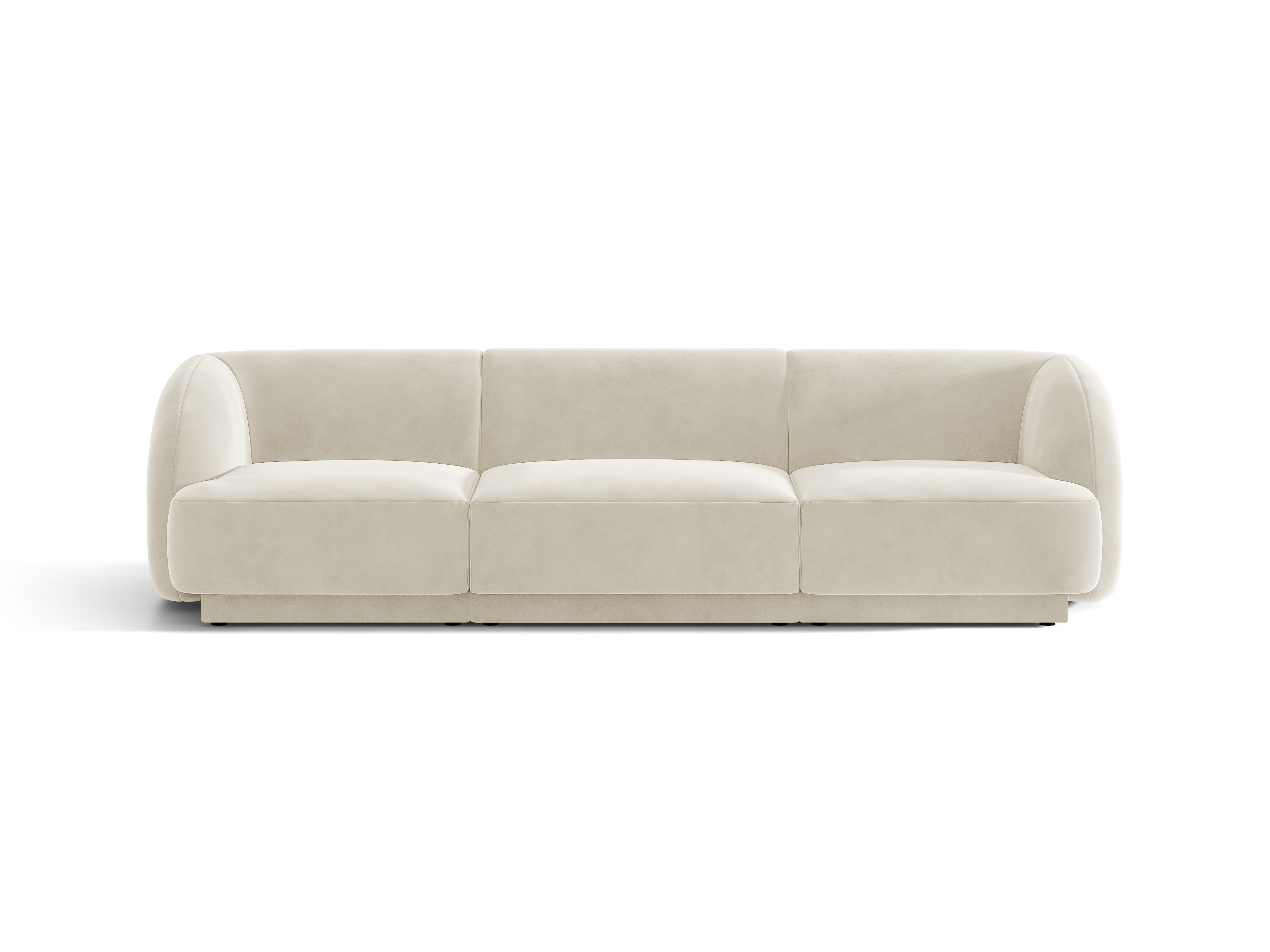 Miley beige velvet 3-seater sofa