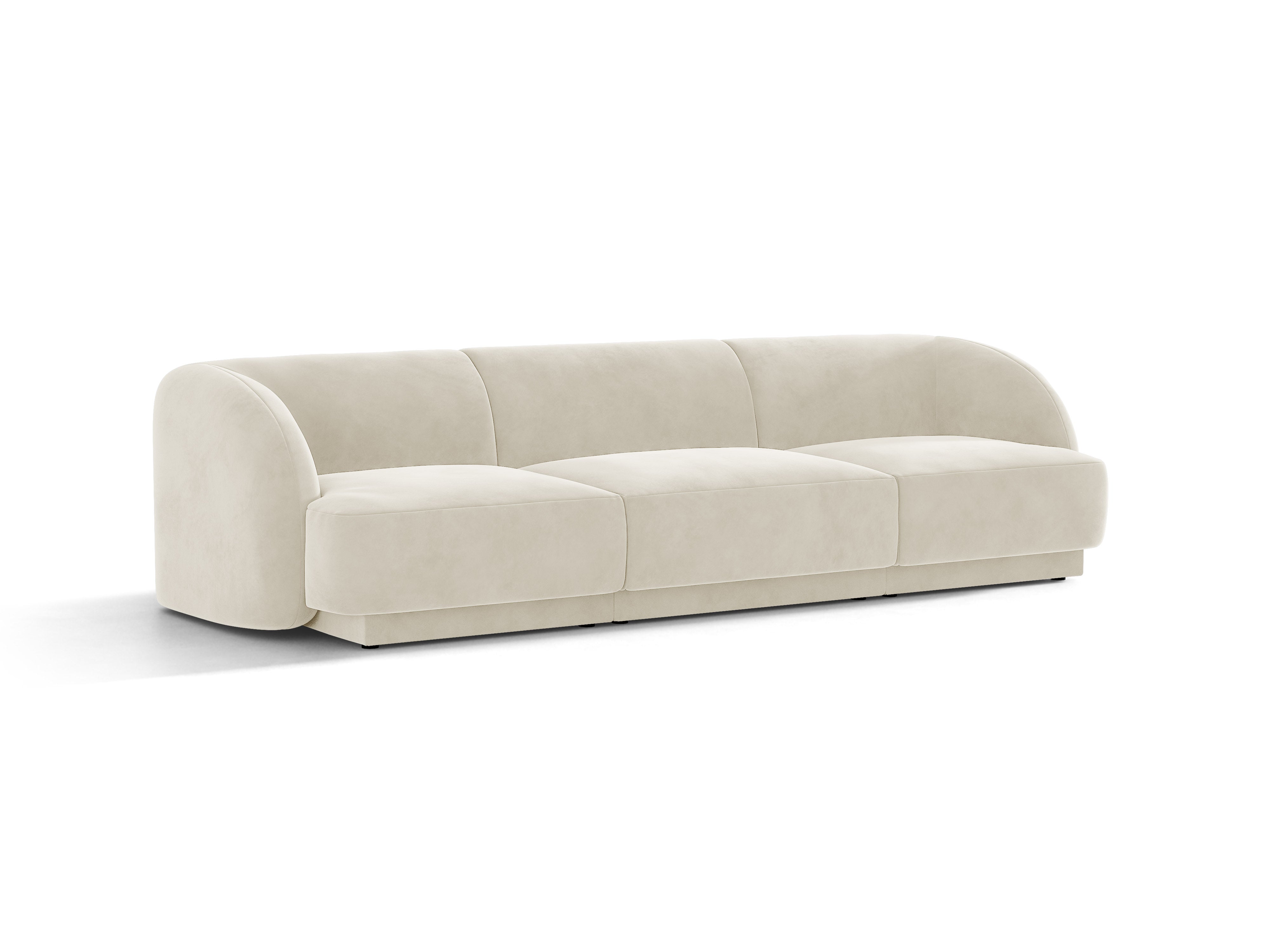 Miley beige velvet 3-seater sofa