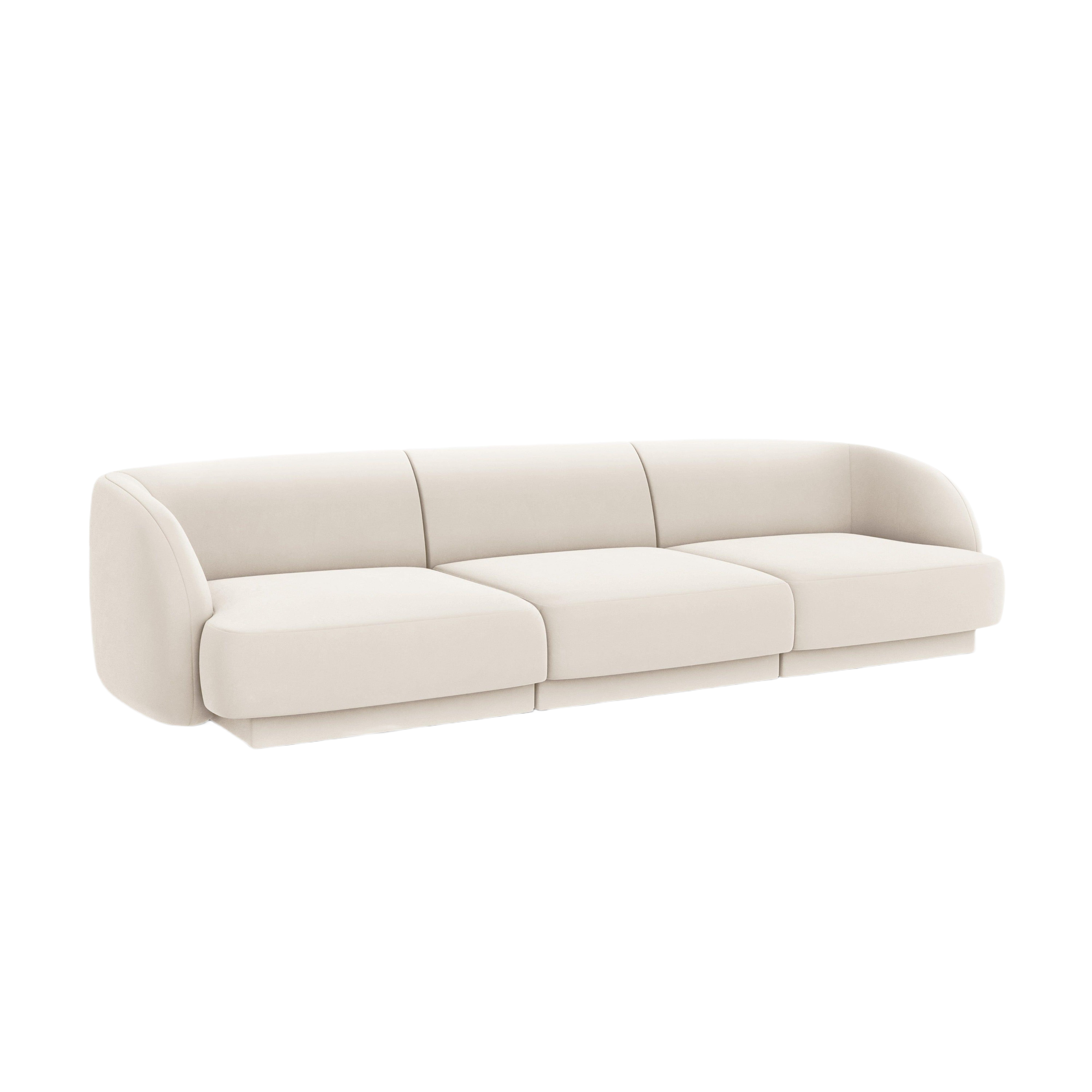 Miley beige velvet 3-seater sofa