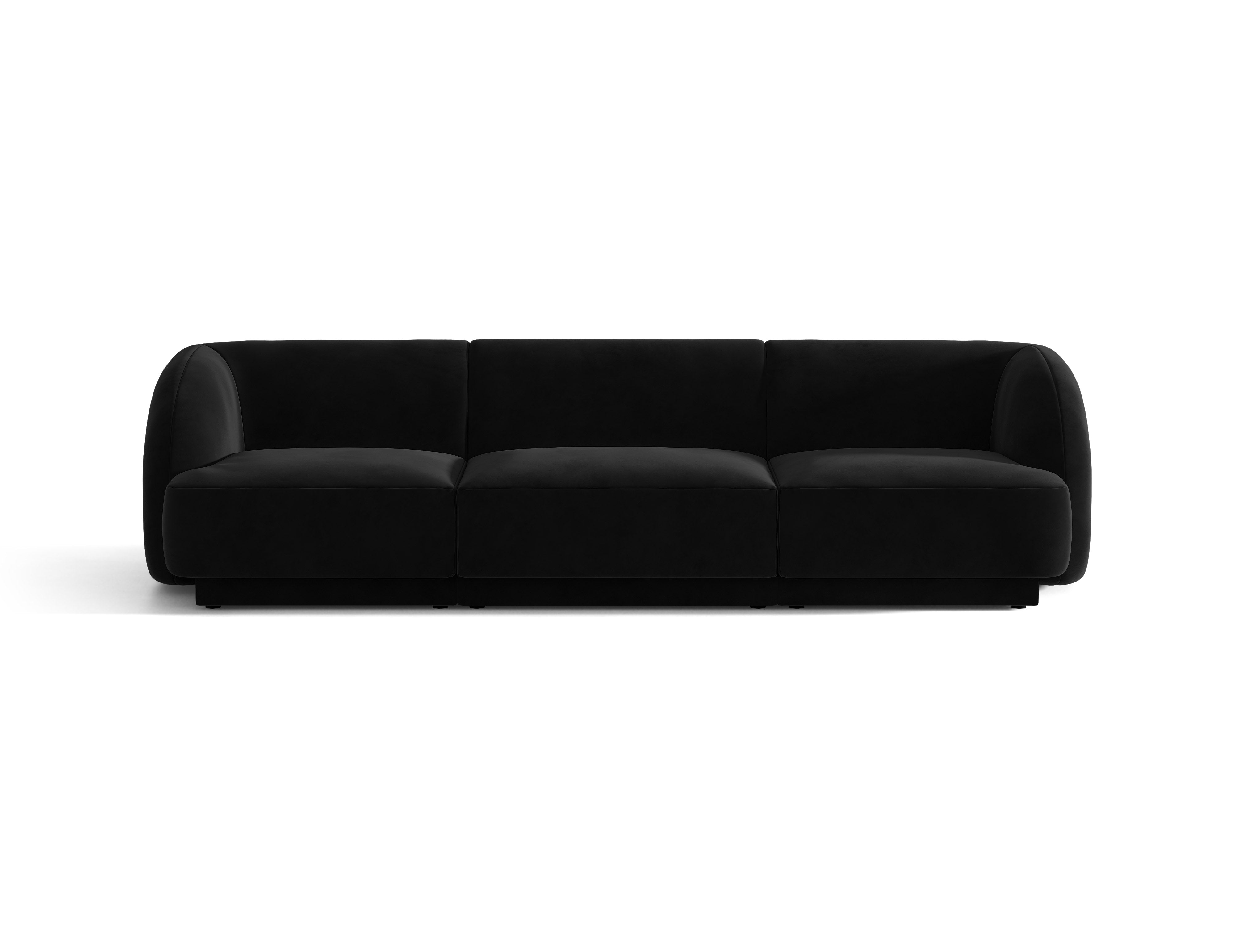 Velvet 3-Seater Sofa MILEY Black