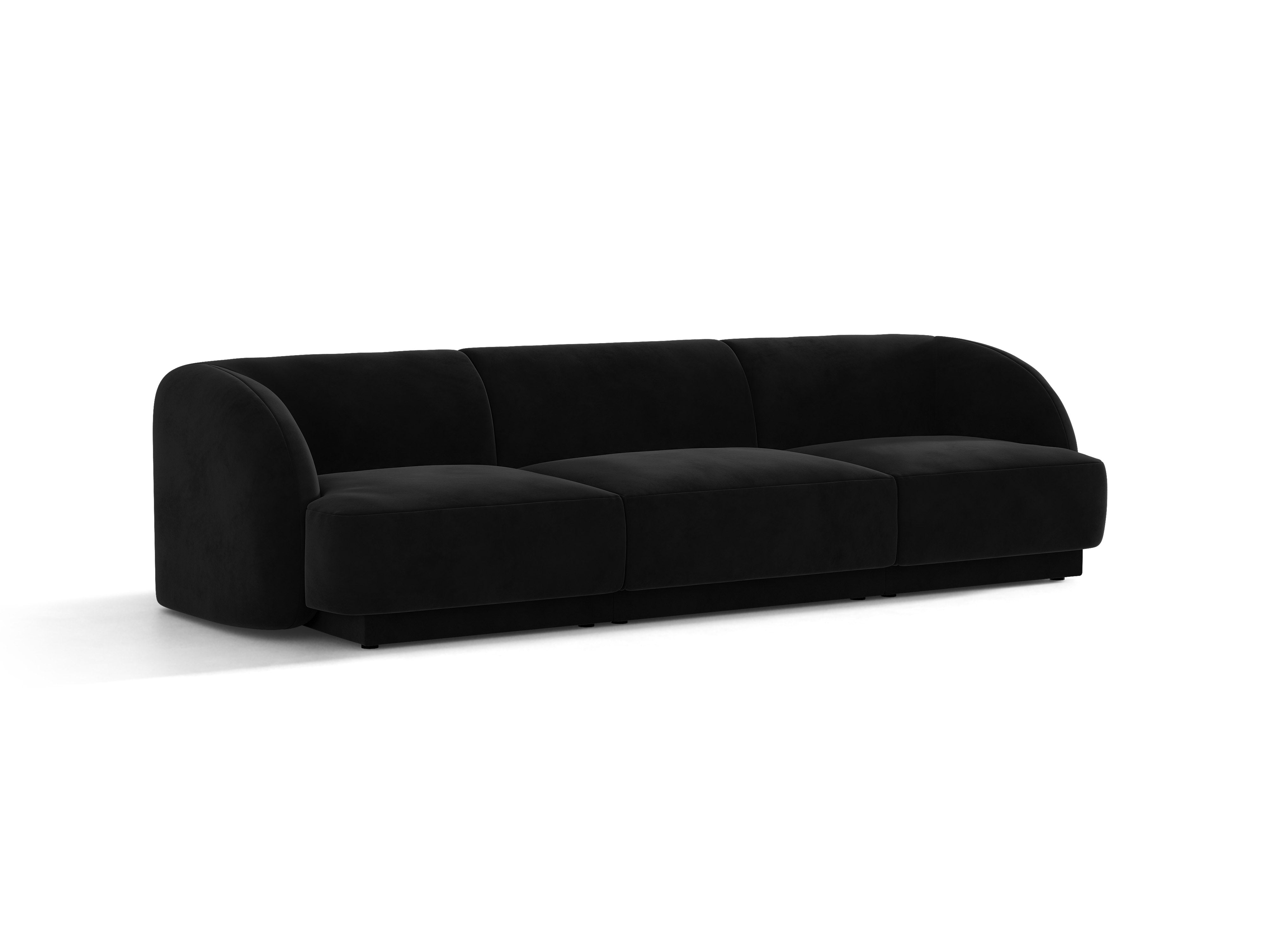 Velvet 3-Seater Sofa MILEY Black