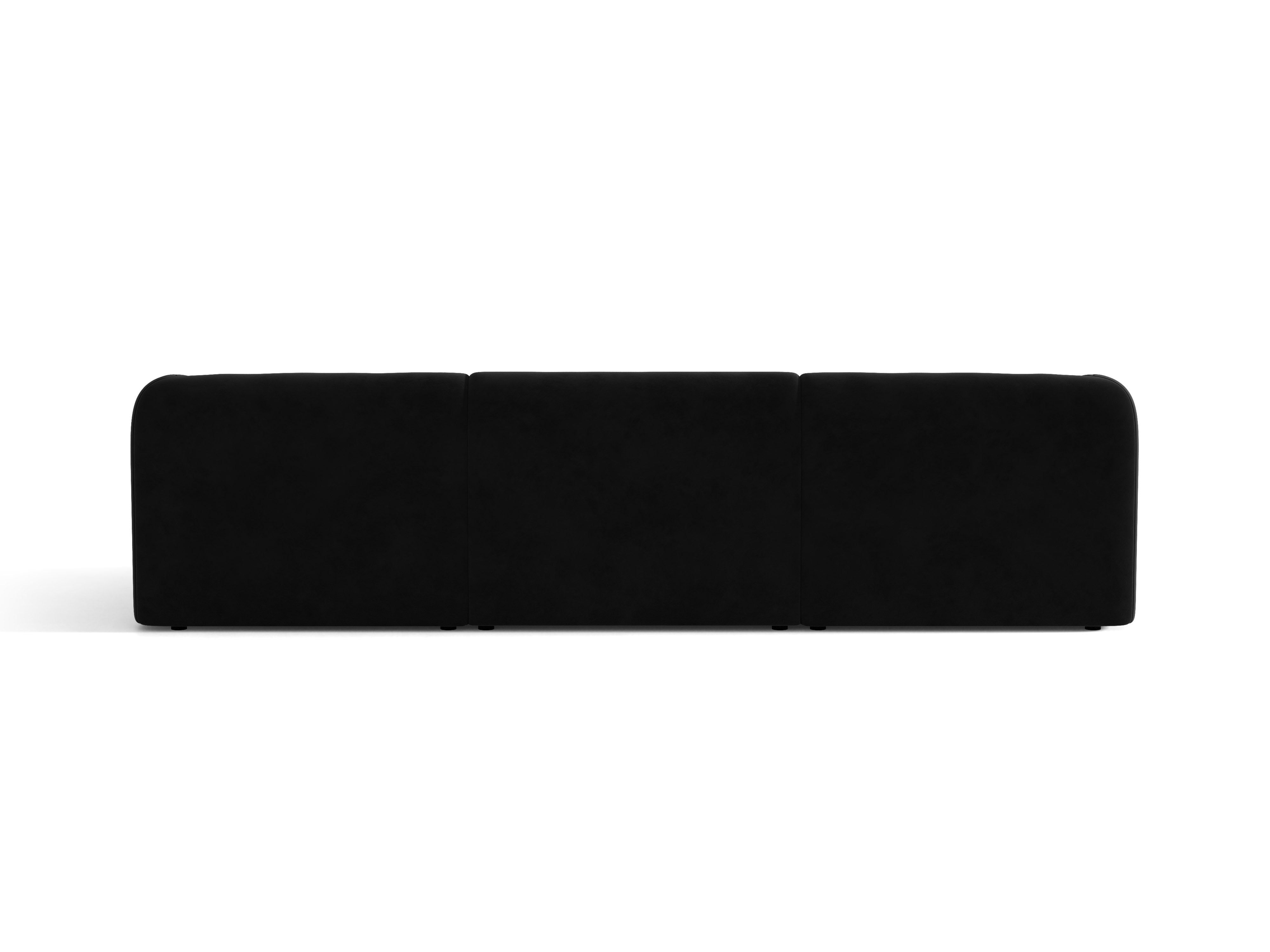 Velvet 3-Seater Sofa MILEY Black