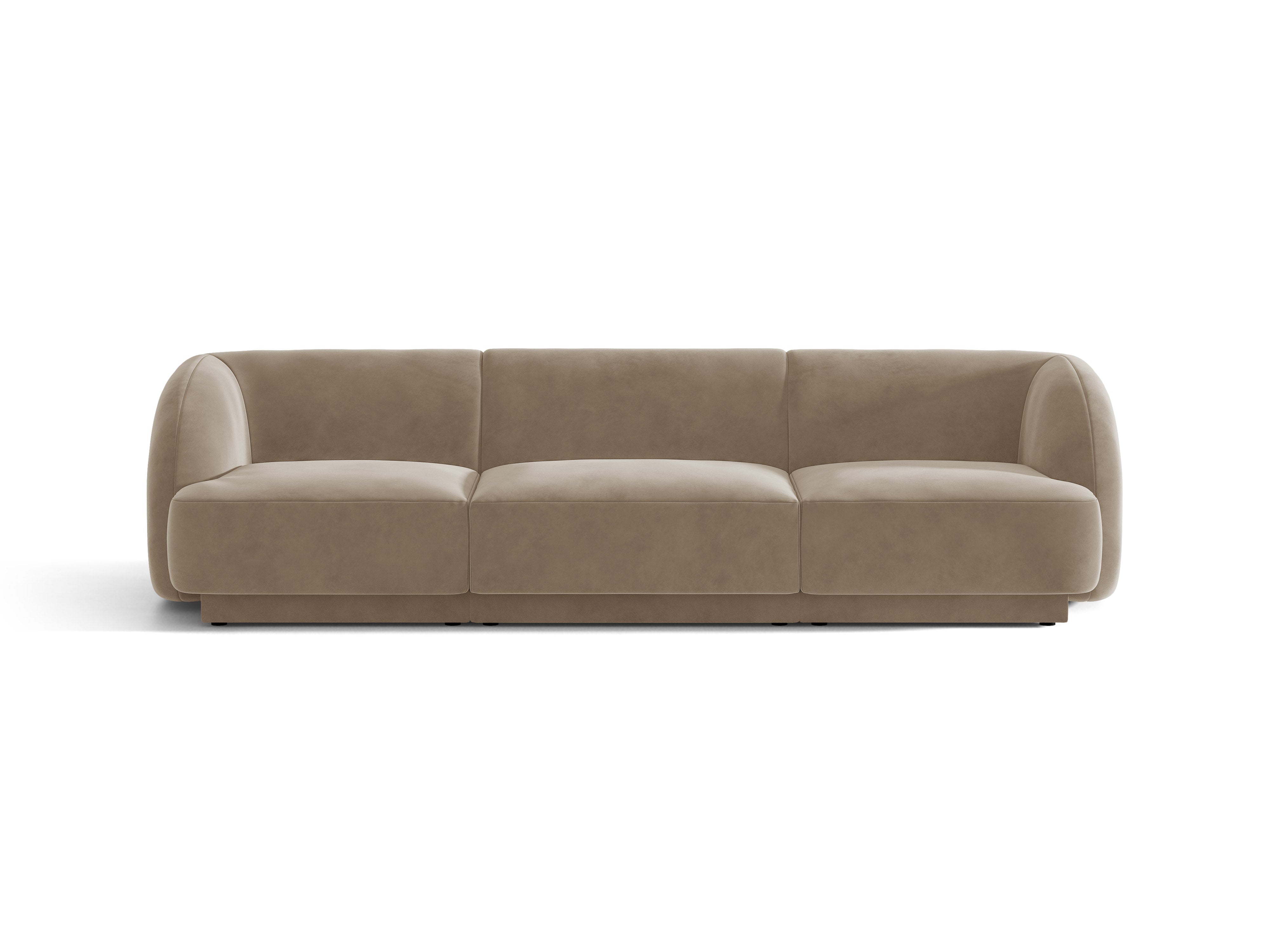 Sofa aksamitna 3-osobowa MILEY cappuccino – Micadoni