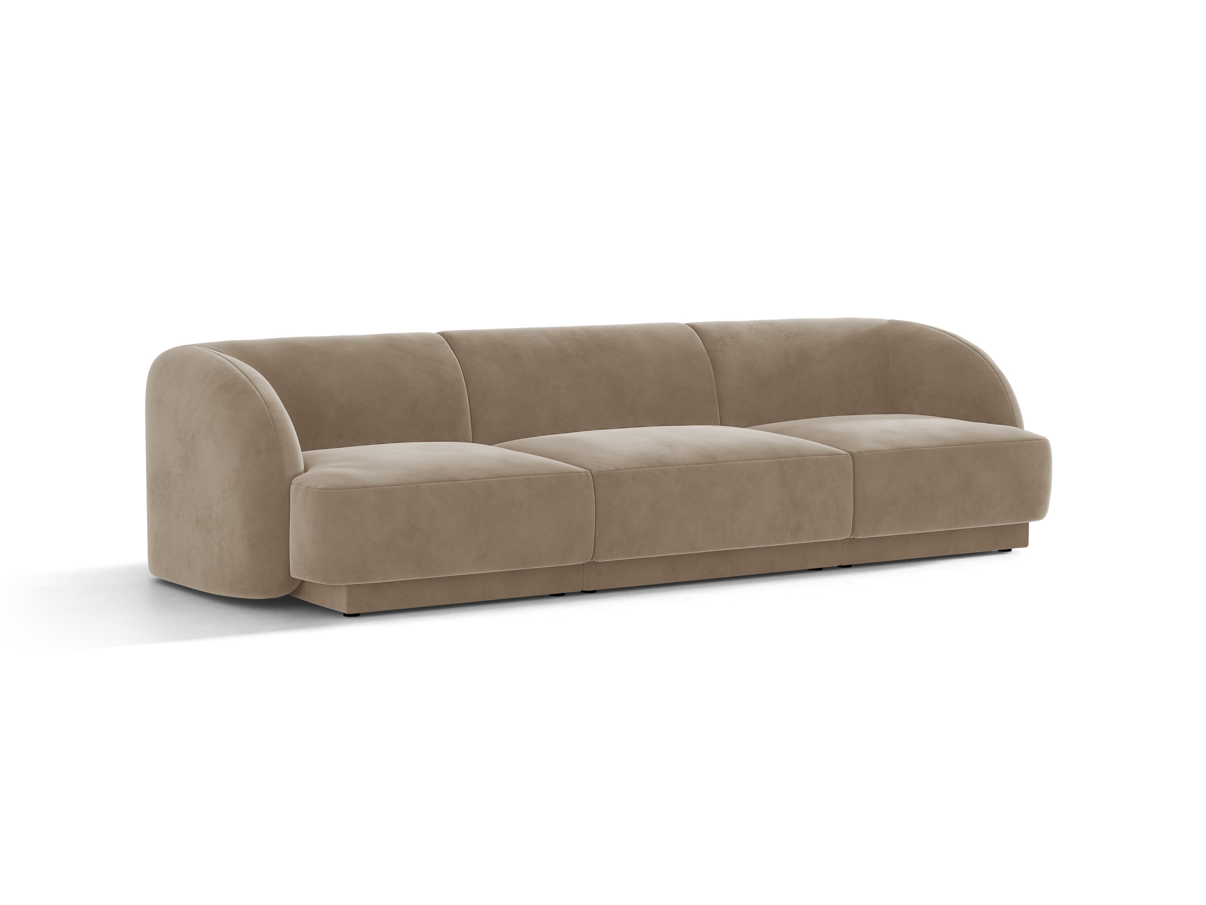 Sofa aksamitna 3-osobowa MILEY cappuccino do salonu