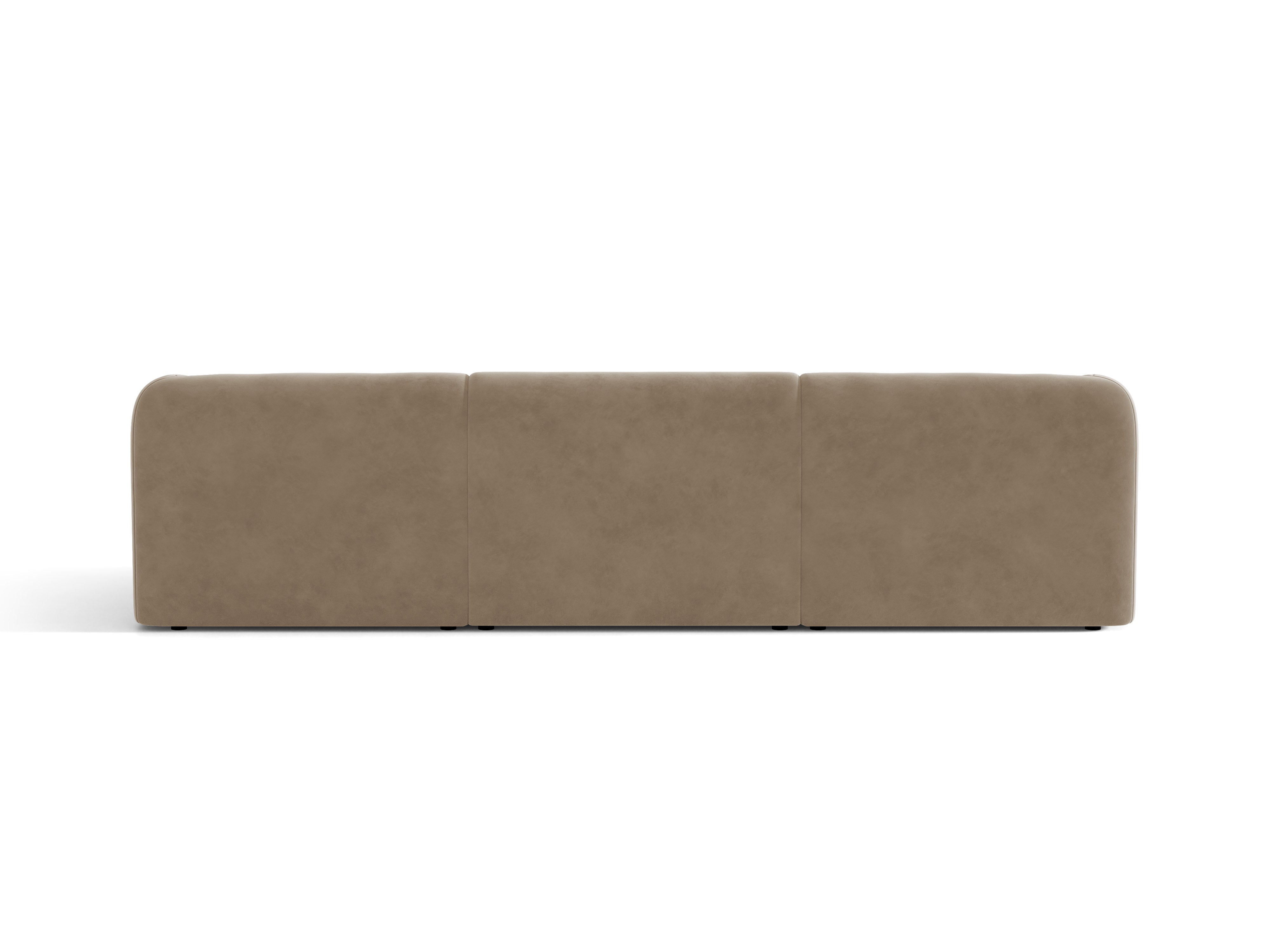 Sofa aksamitna 3-osobowa MILEY cappuccino do salonu – Micadoni