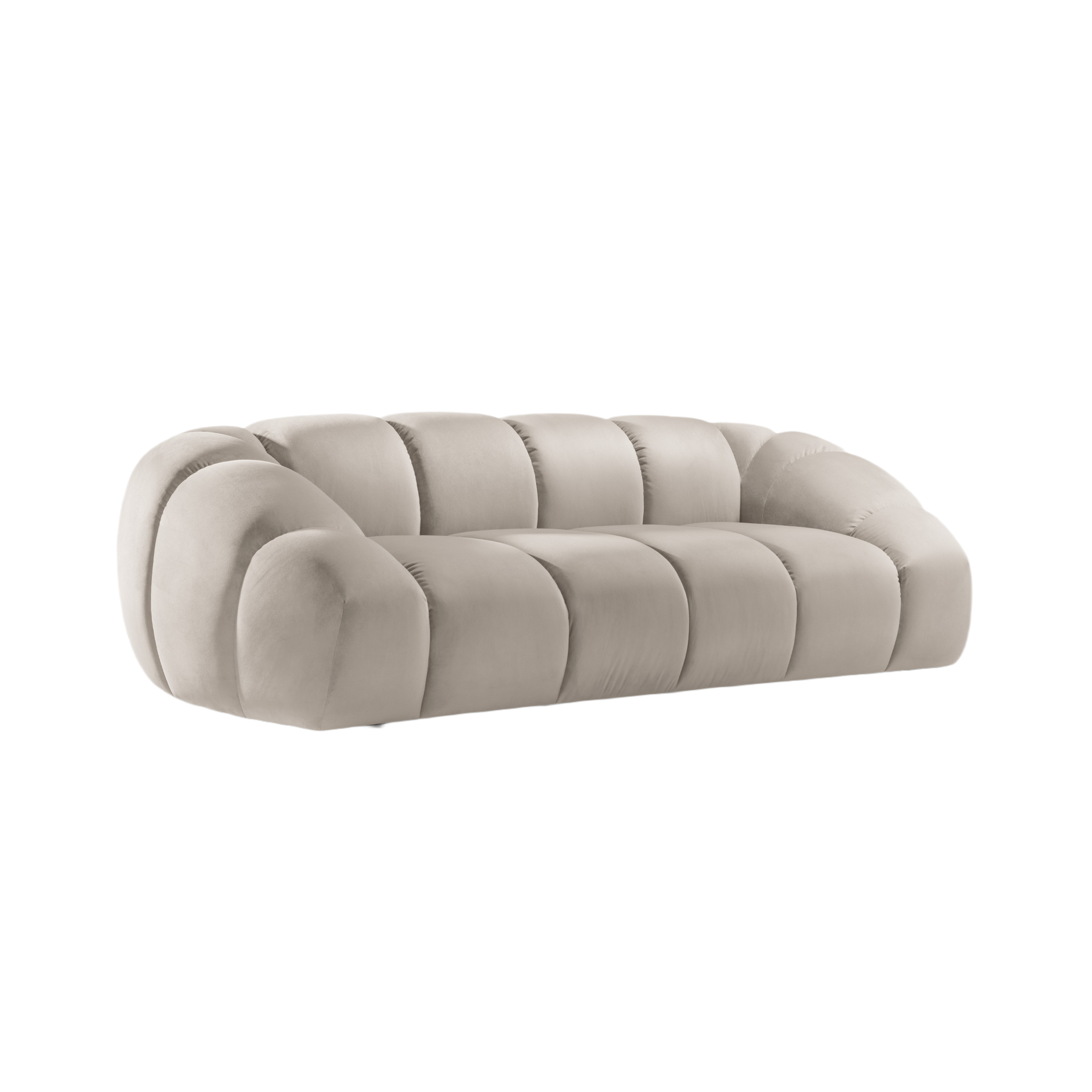 Sofa aus Samt 2,5-sitzig DIANA beige