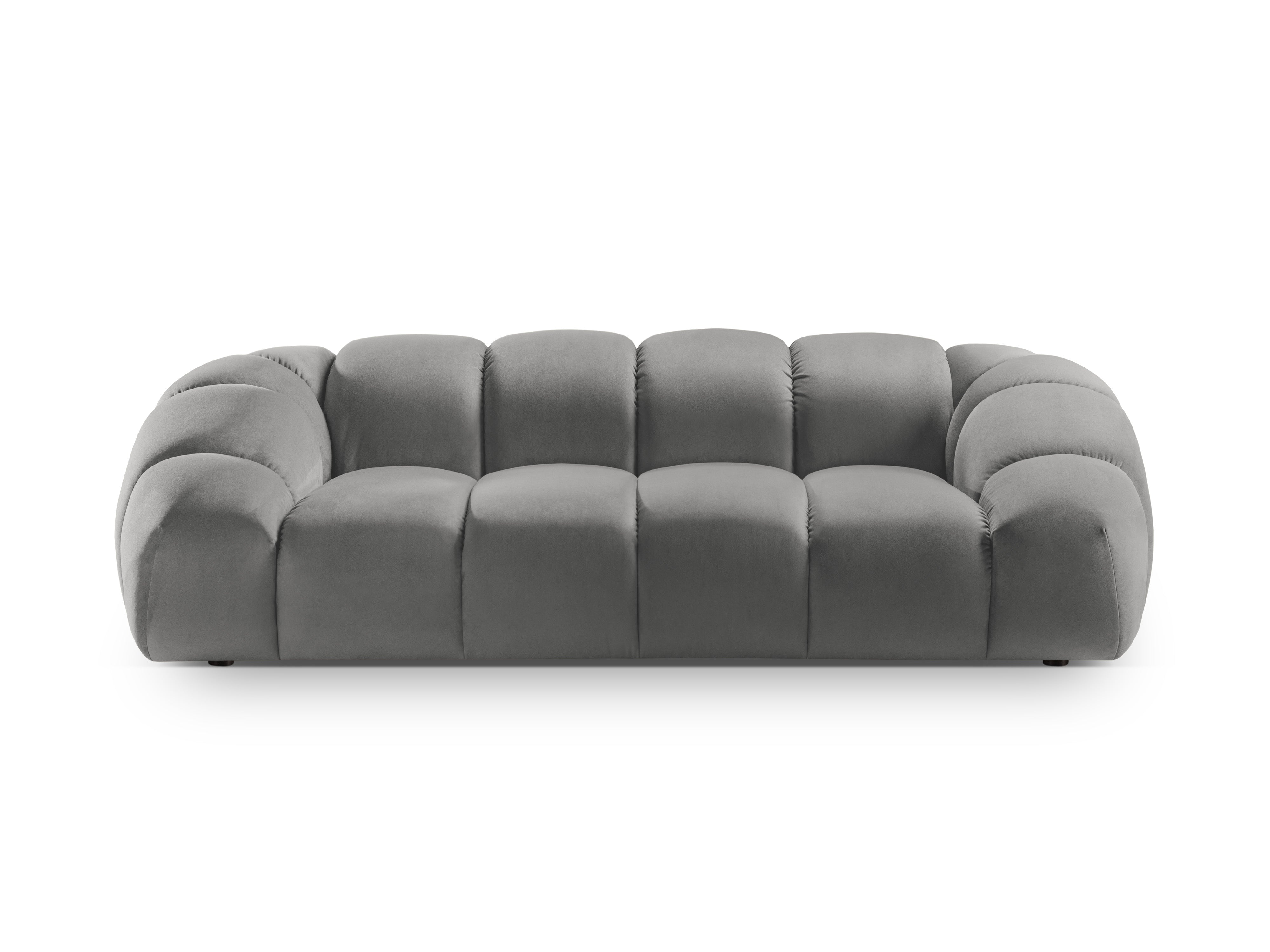 Sofa aus Samt 2,5-sitzig DIANA grau