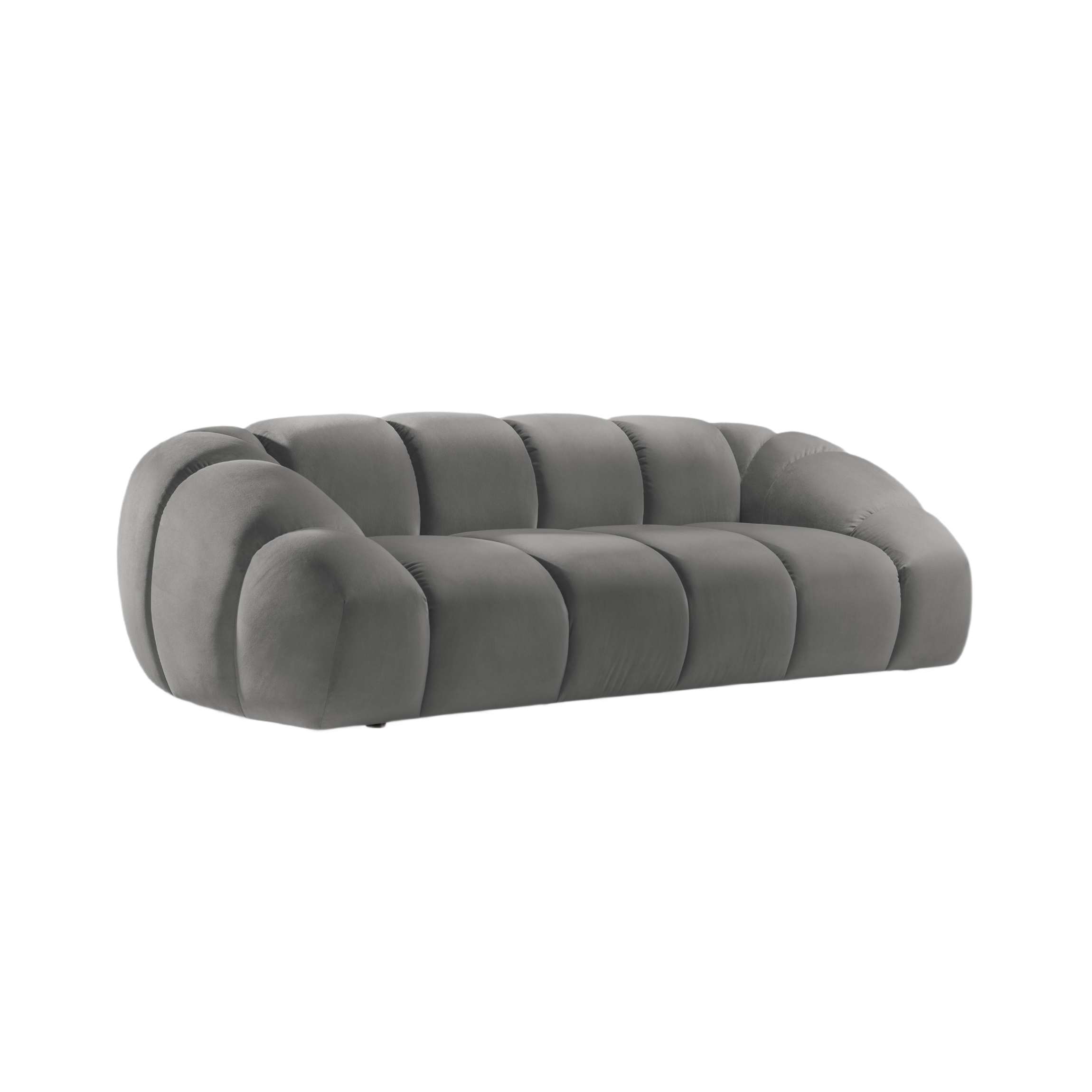 Sofa aus Samt 2,5-sitzig DIANA grau