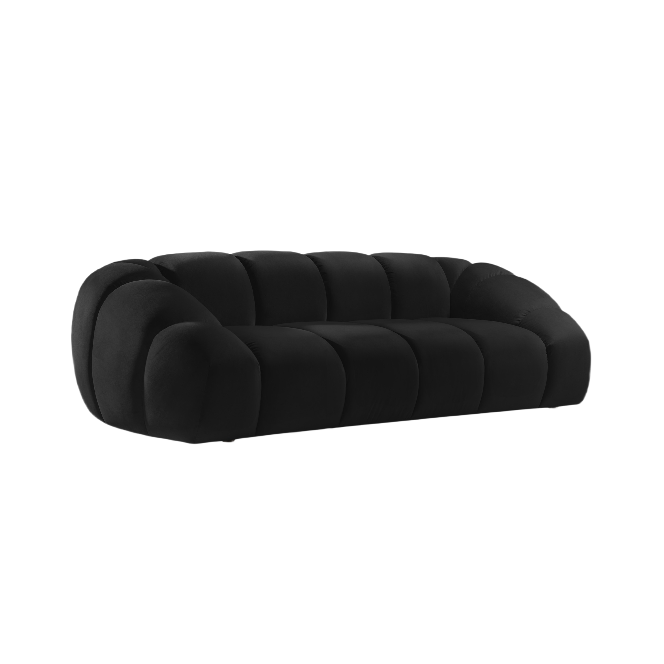Sofa aus Samt 2,5-sitzig DIANA schwarz