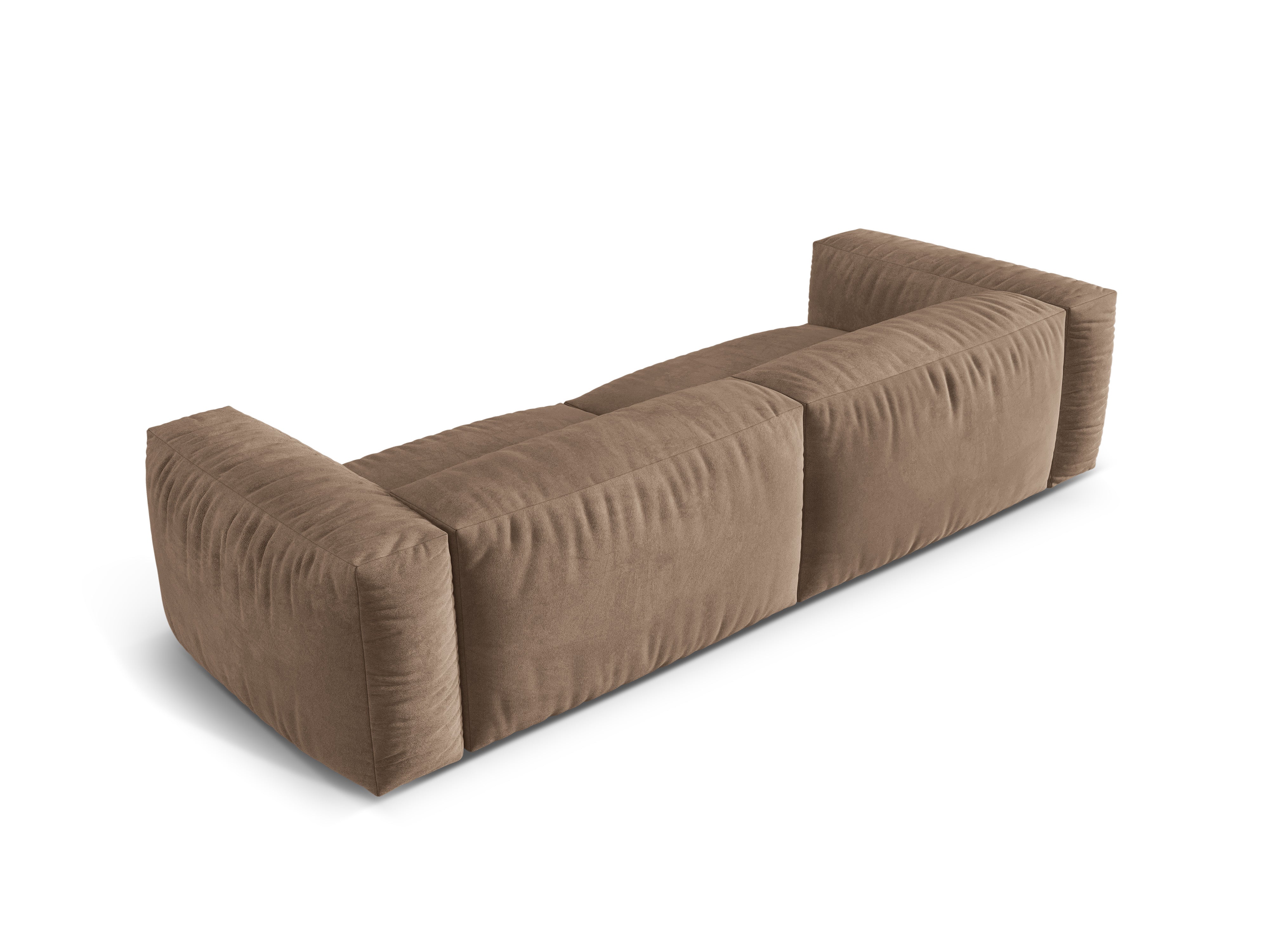 Velvet sofa 4-seater dark beige