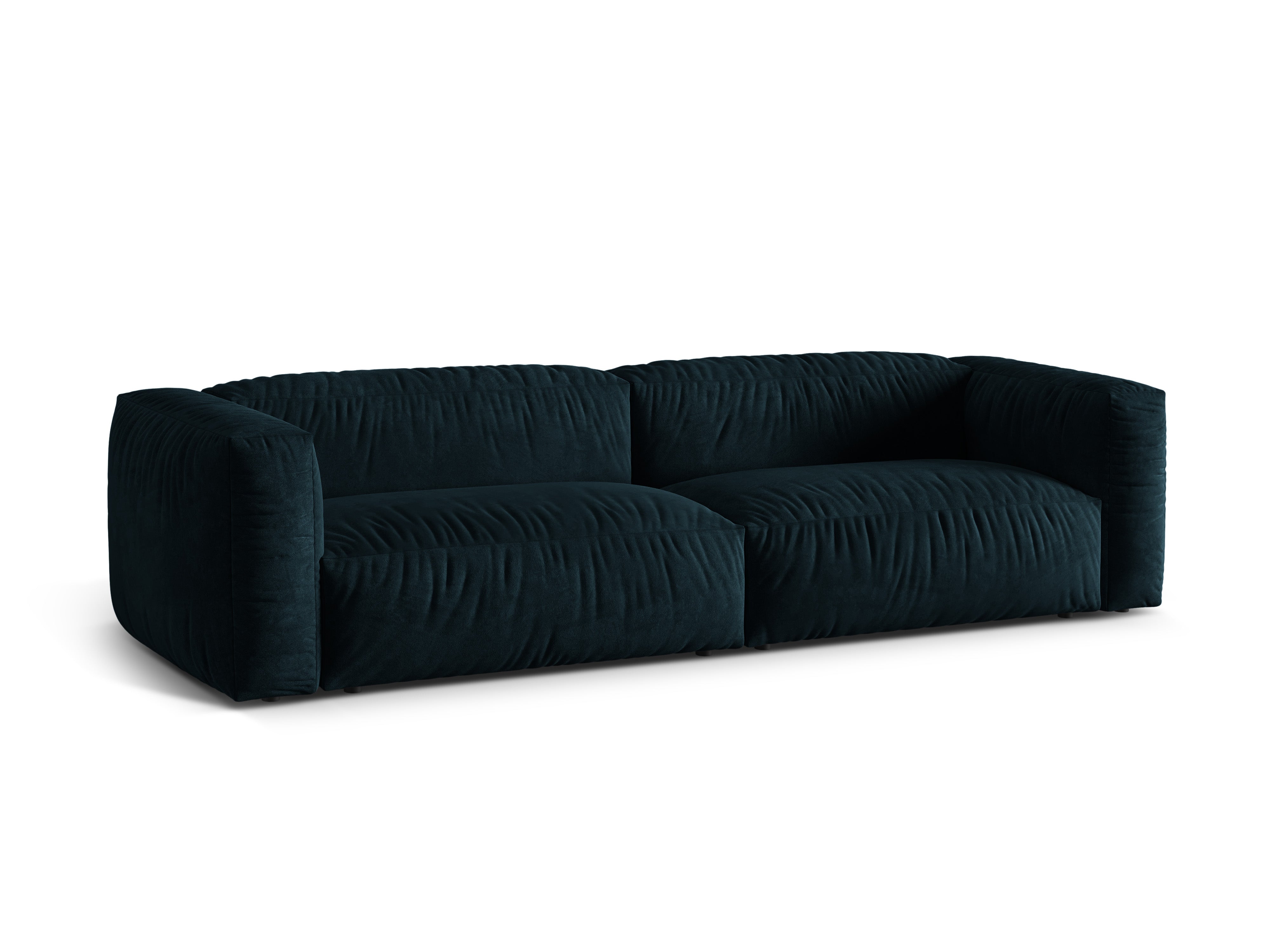 Velvet sofa 4-person martin navy blue Petrol