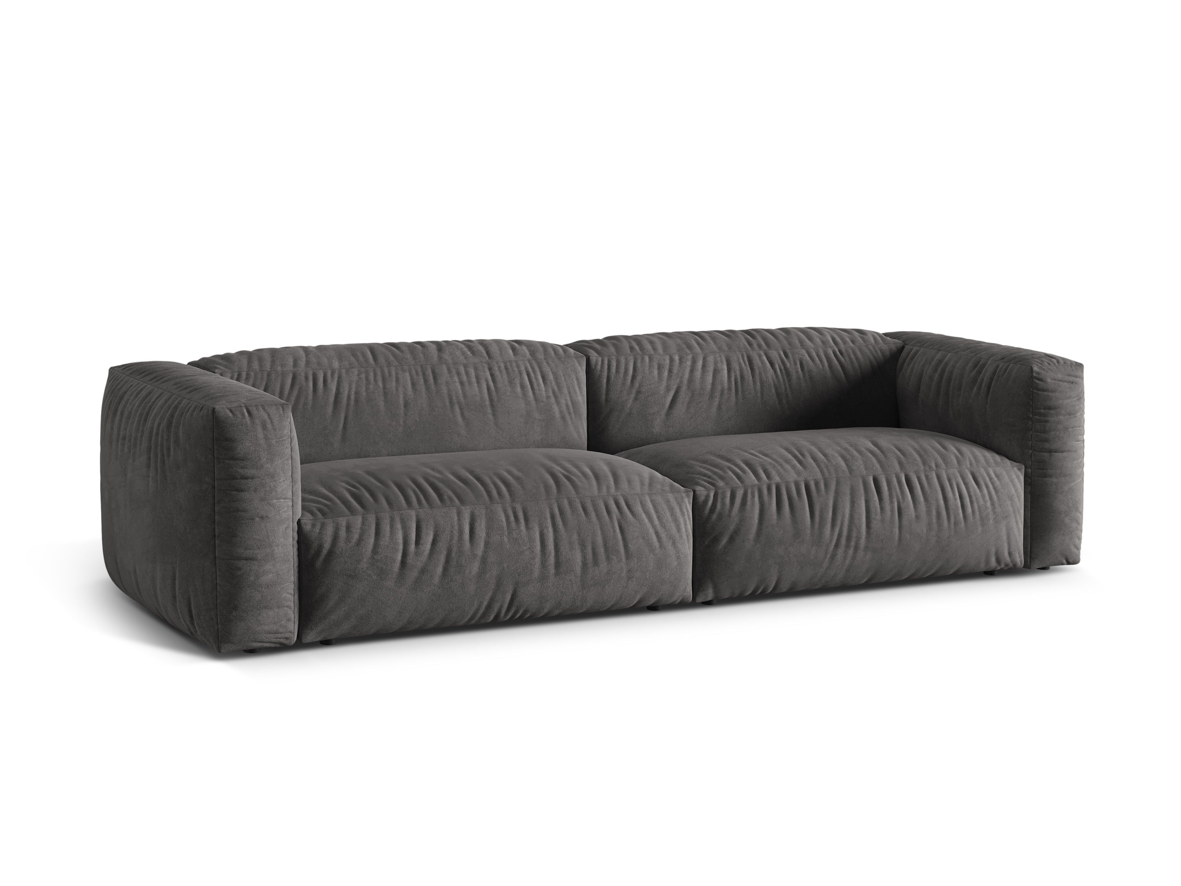 Martina gray velvet sofa 4-person