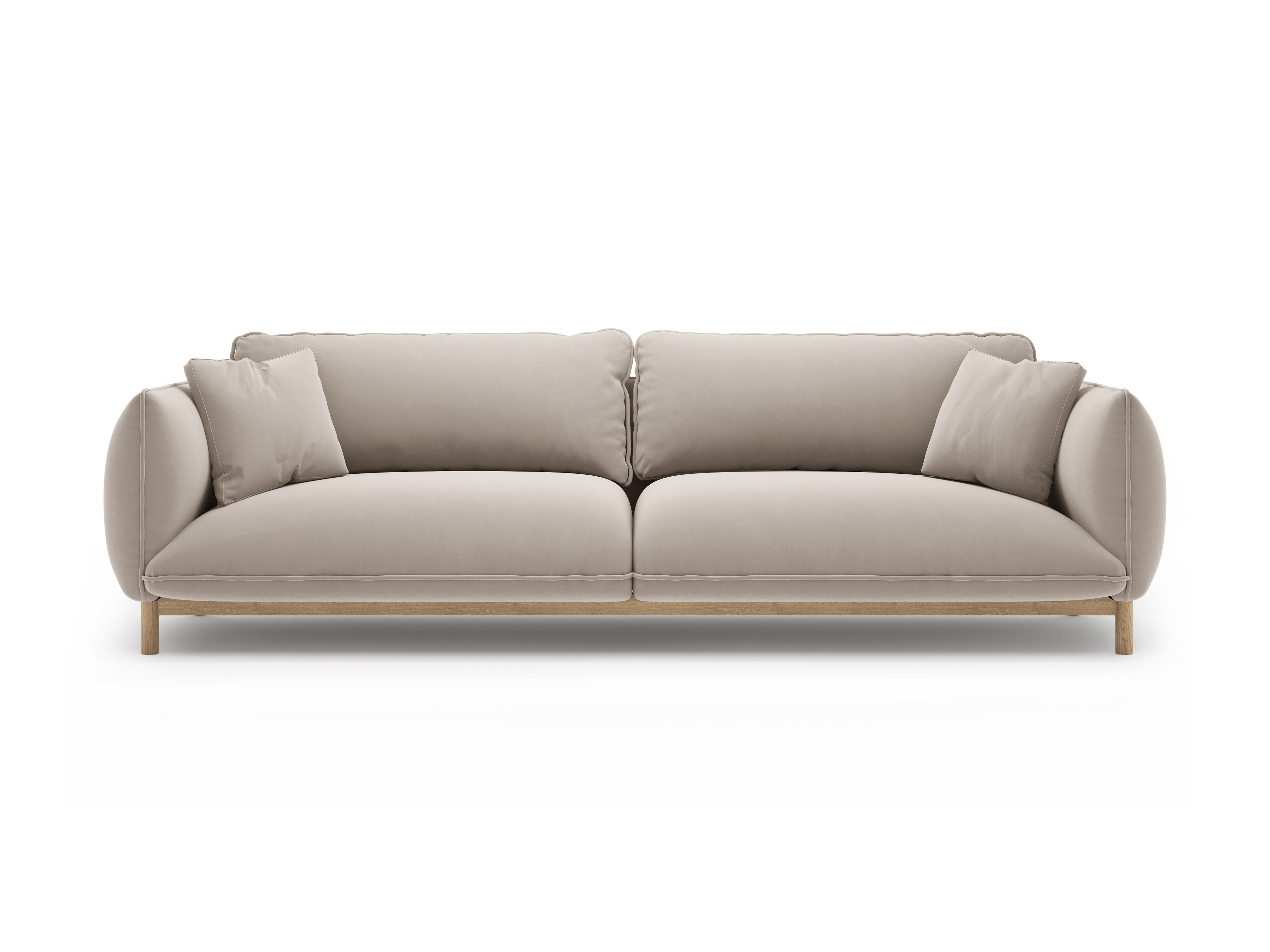 Sofa aus Samt für 4 Personen ADA hellbeige