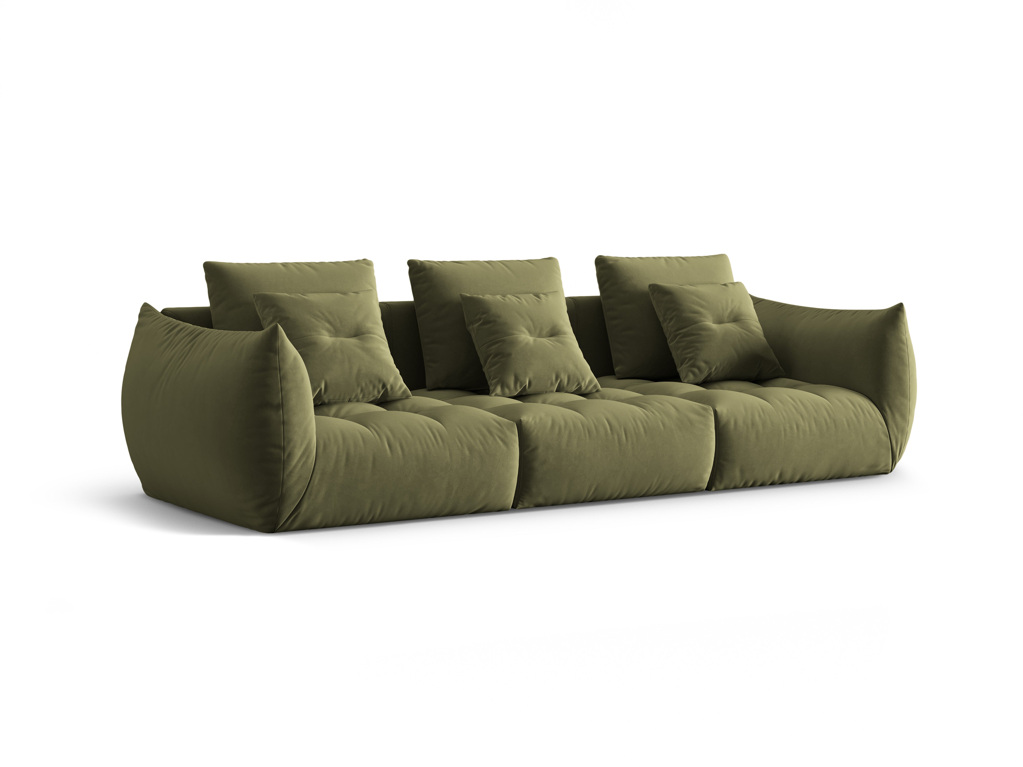 Velvet sofa 4-person green Bloom