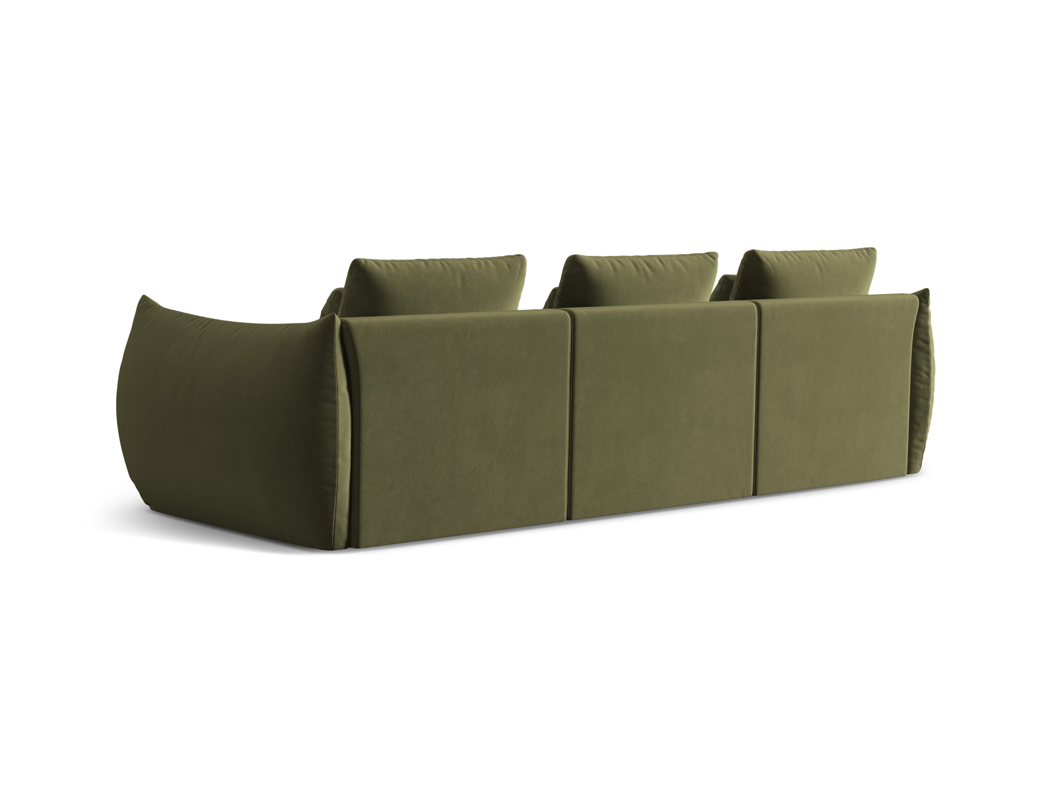 Velvet sofa 4-person green Bloom