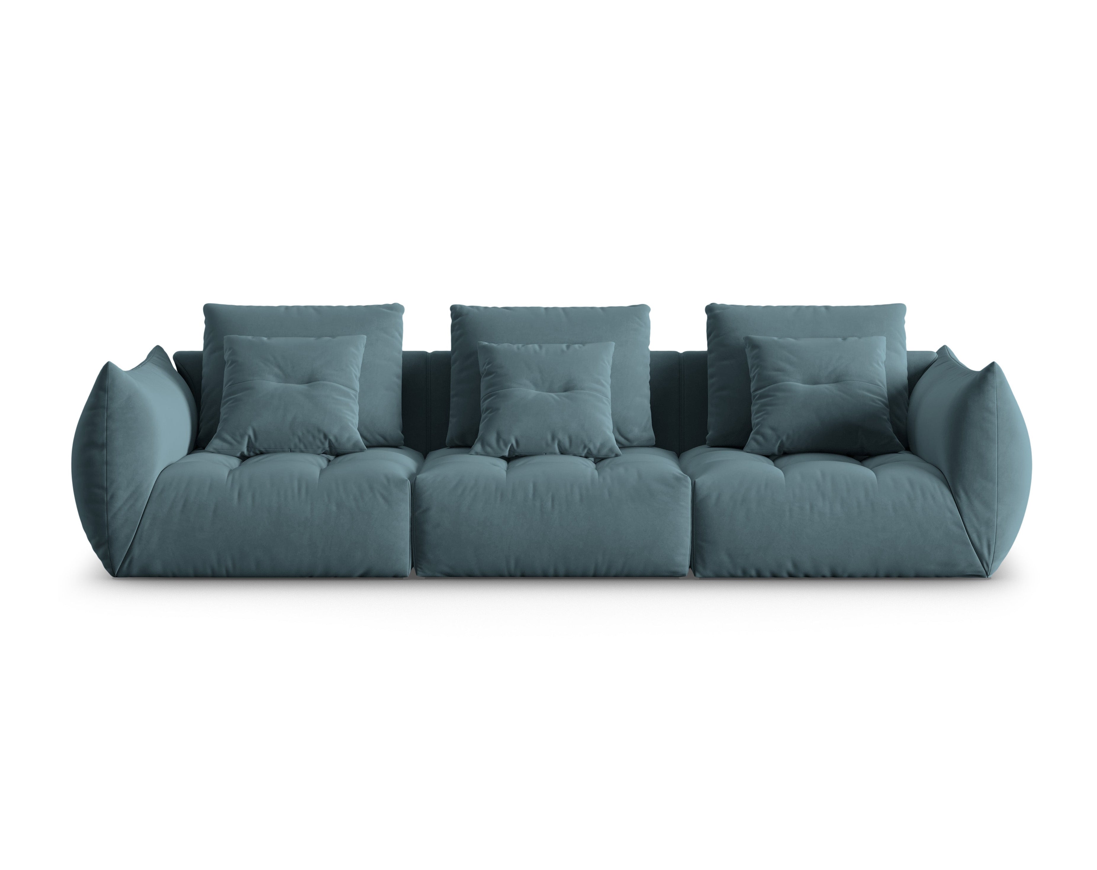 Velvet sofa 4-seater Bloom Pastel blue