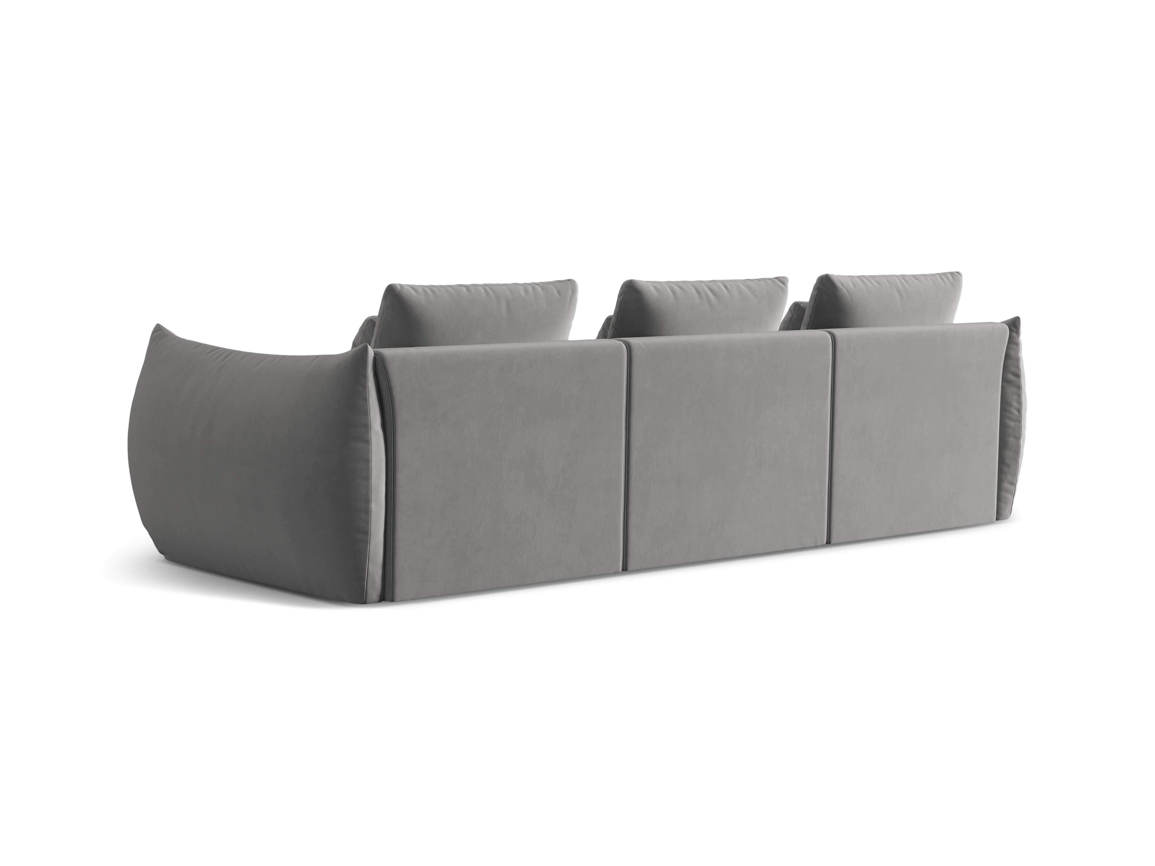 Velvet sofa 4-seater Bloom gray