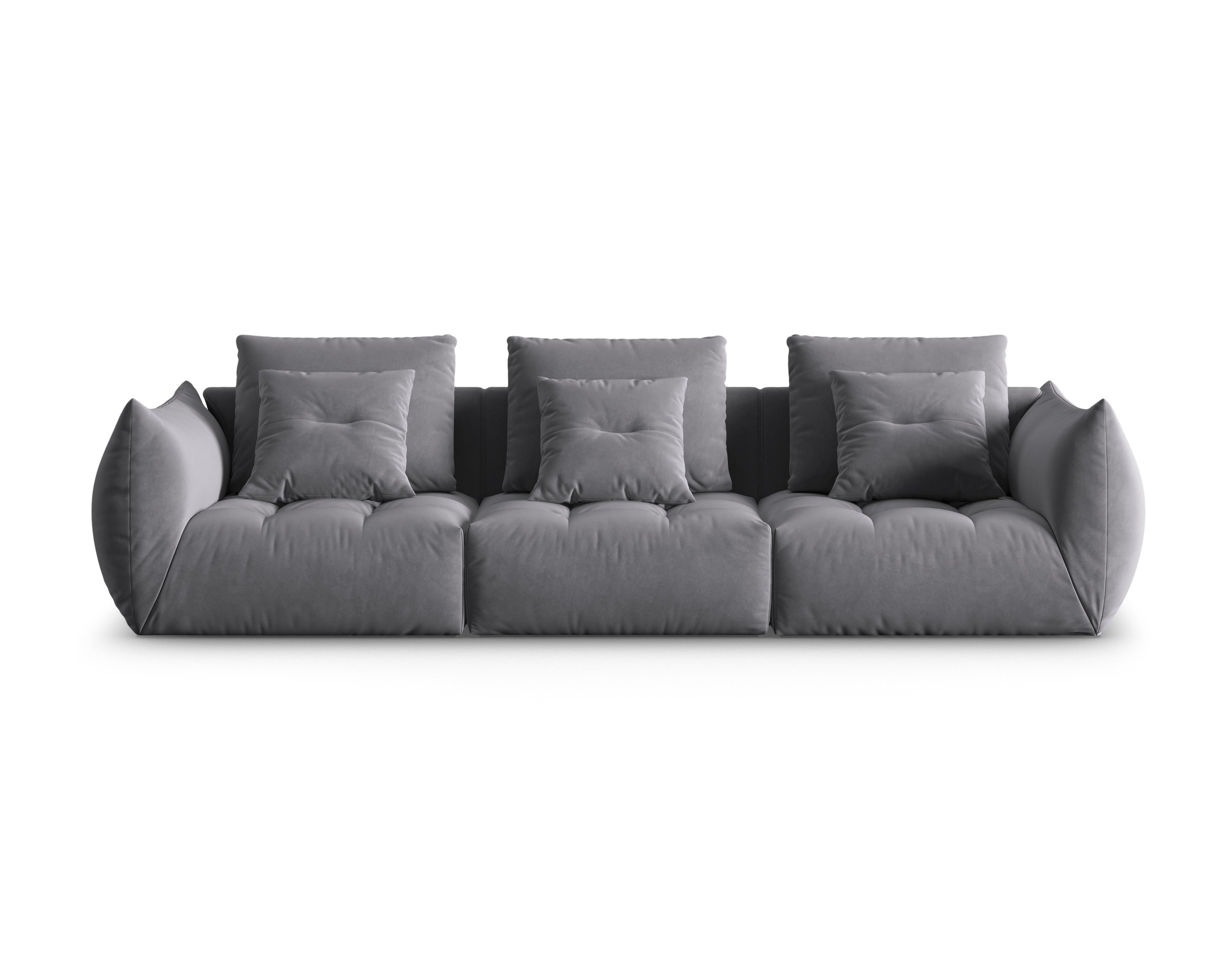 Velvet sofa 4-person Bloom dark gray