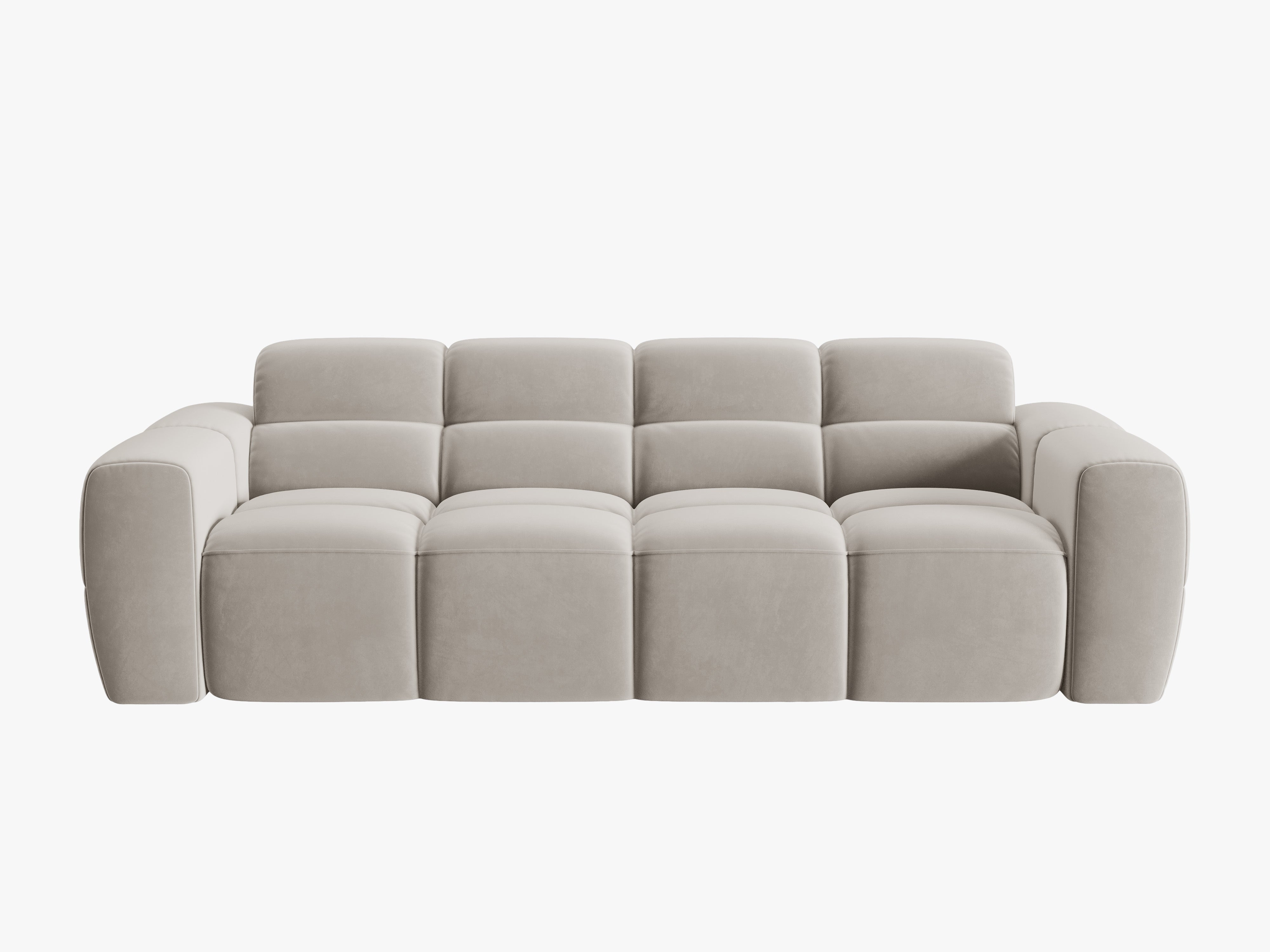 Sofa aus Samt für 4 Personen LISA hellbeige