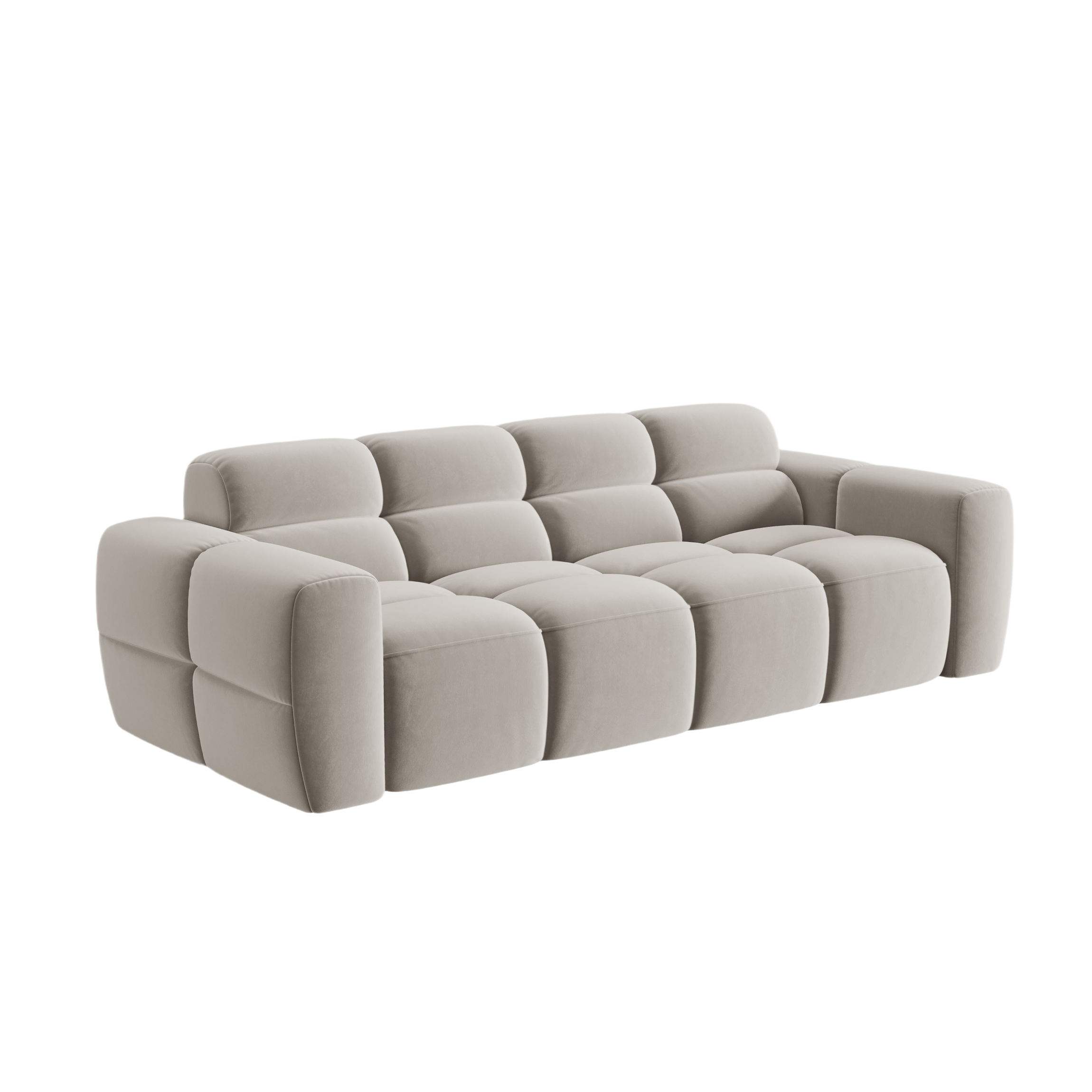 Sofa aus Samt für 4 Personen LISA hellbeige