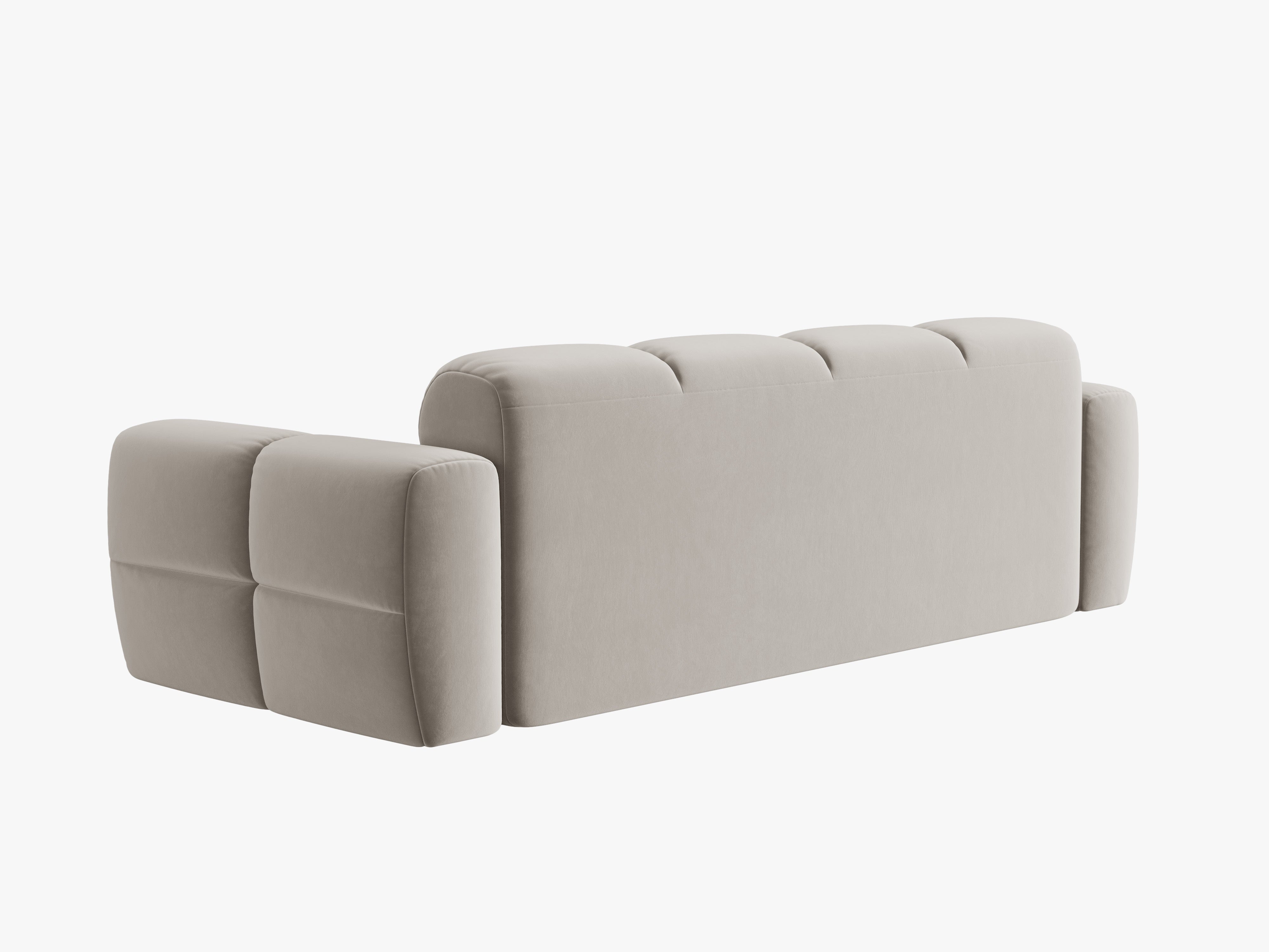 Sofa aus Samt für 4 Personen LISA hellbeige