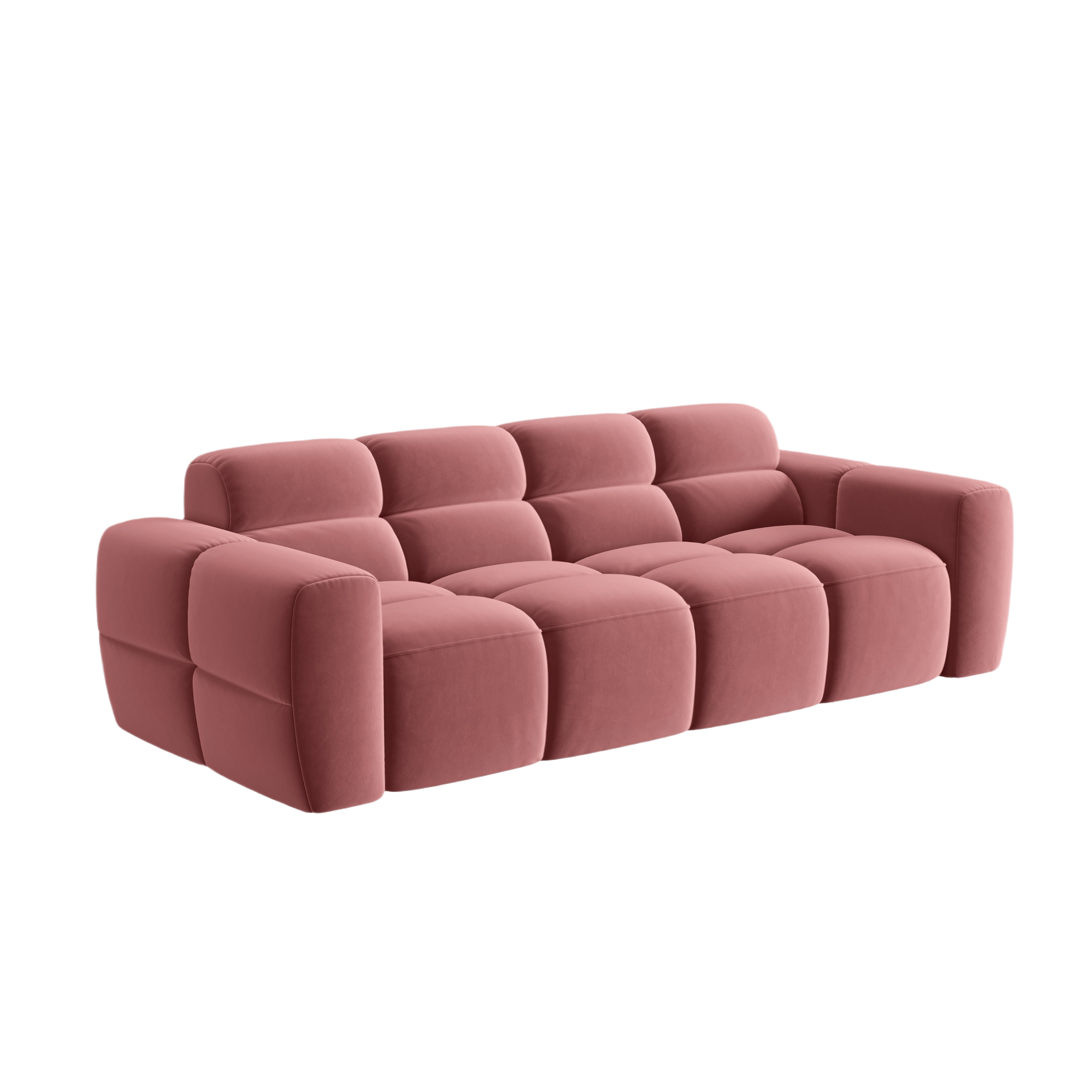 Samtsofa für 4 Personen LISA rosa