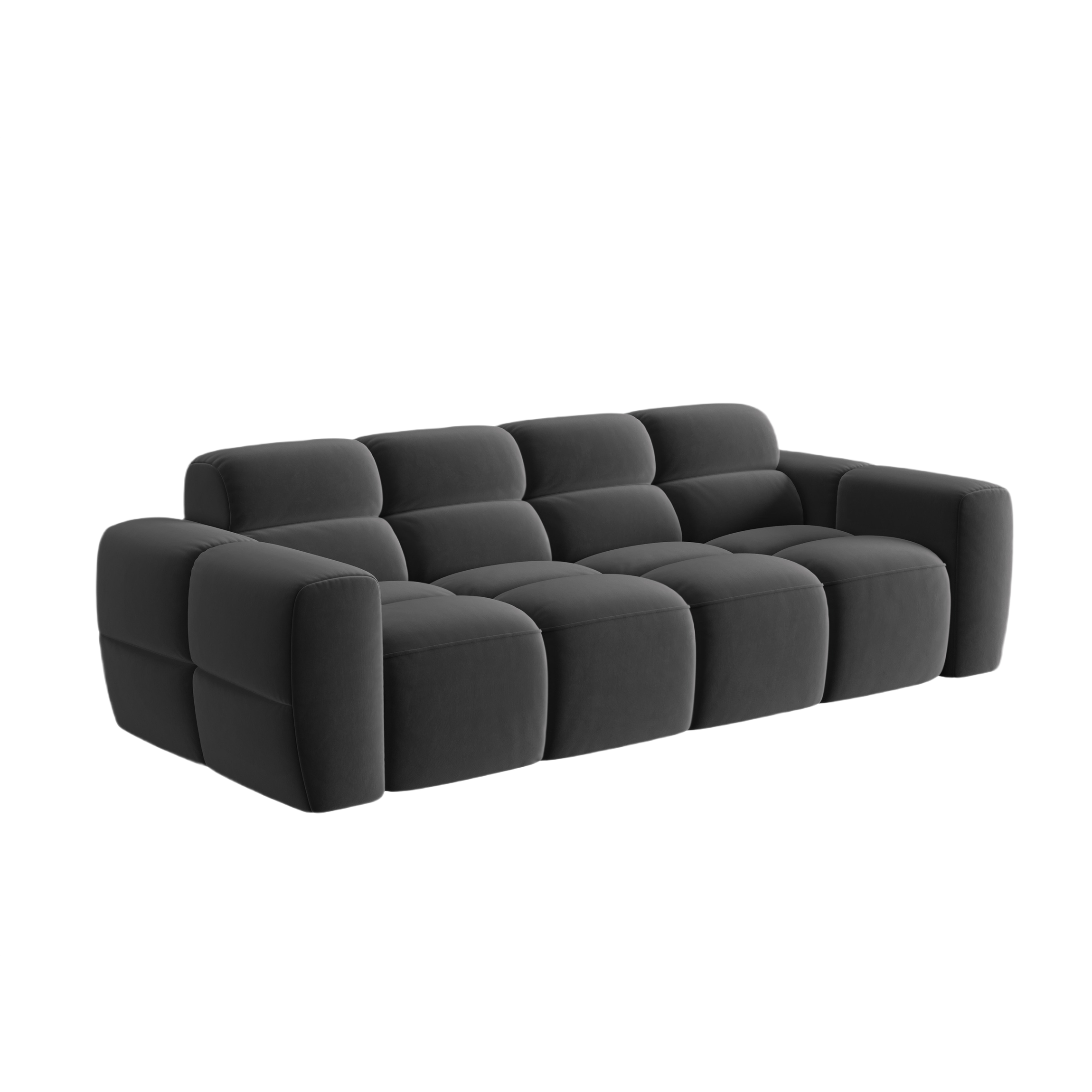 Sofa aus Samt für 4 Personen LISA dunkelgrau