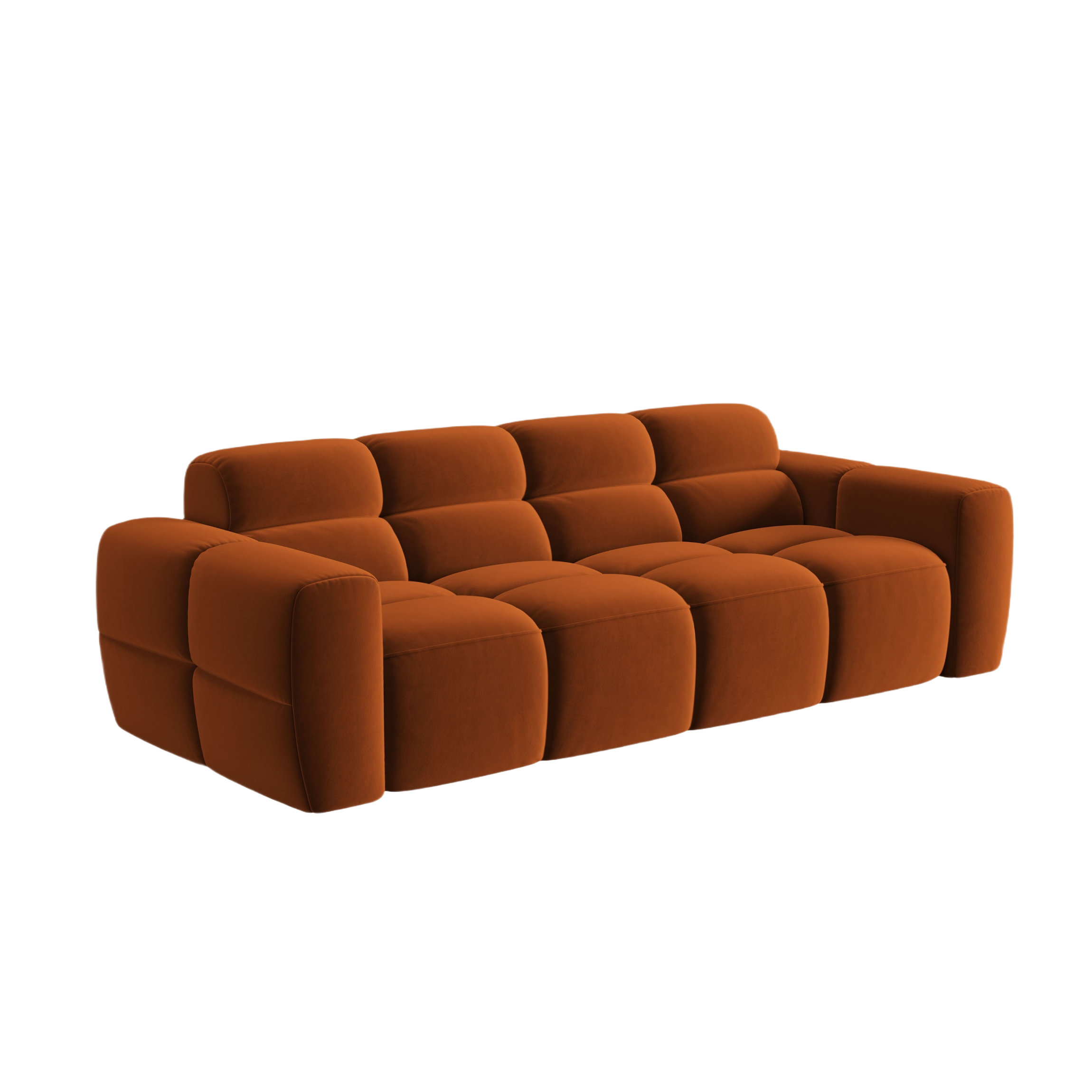 Sofa aksamitna 4-osobowa LISA terracotta