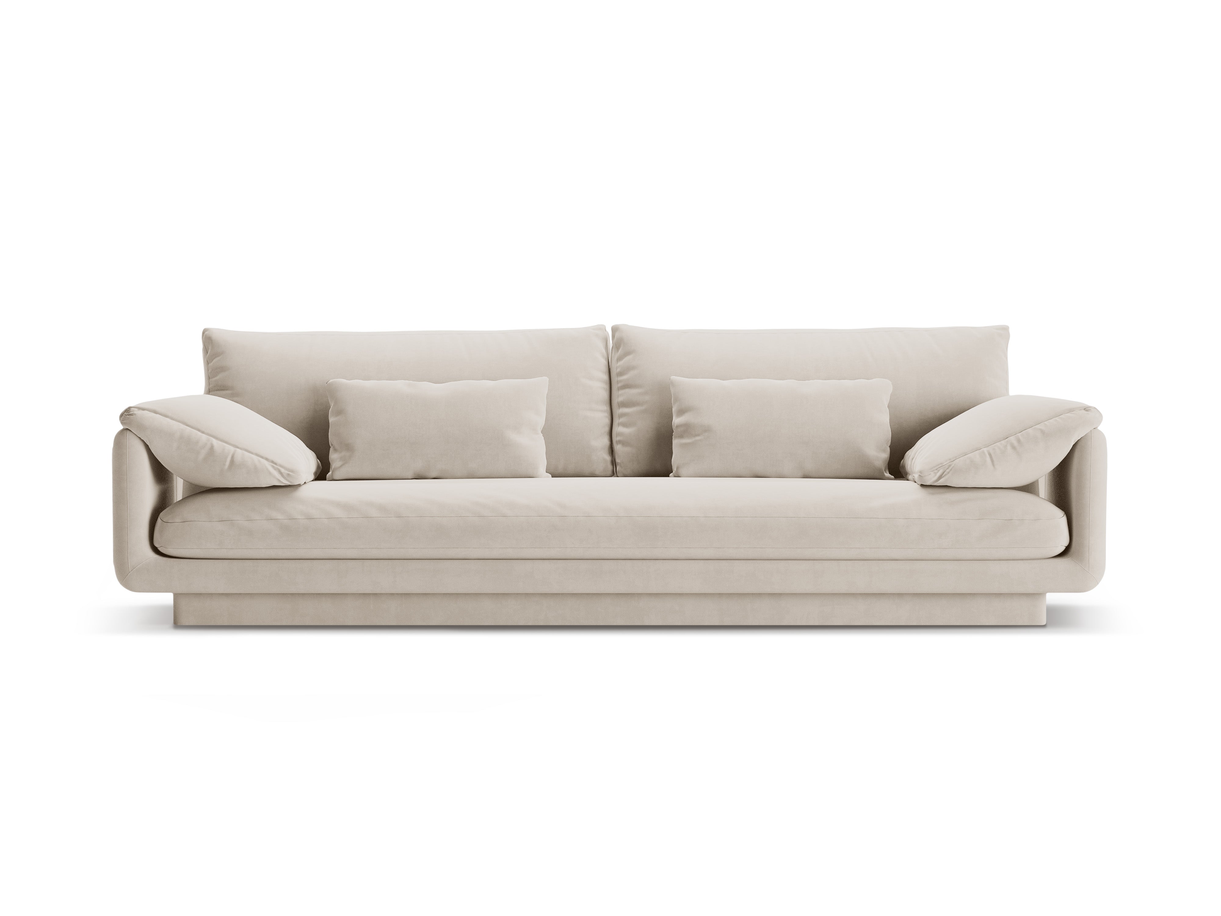 Torino ecru velvet sofa 4-seater