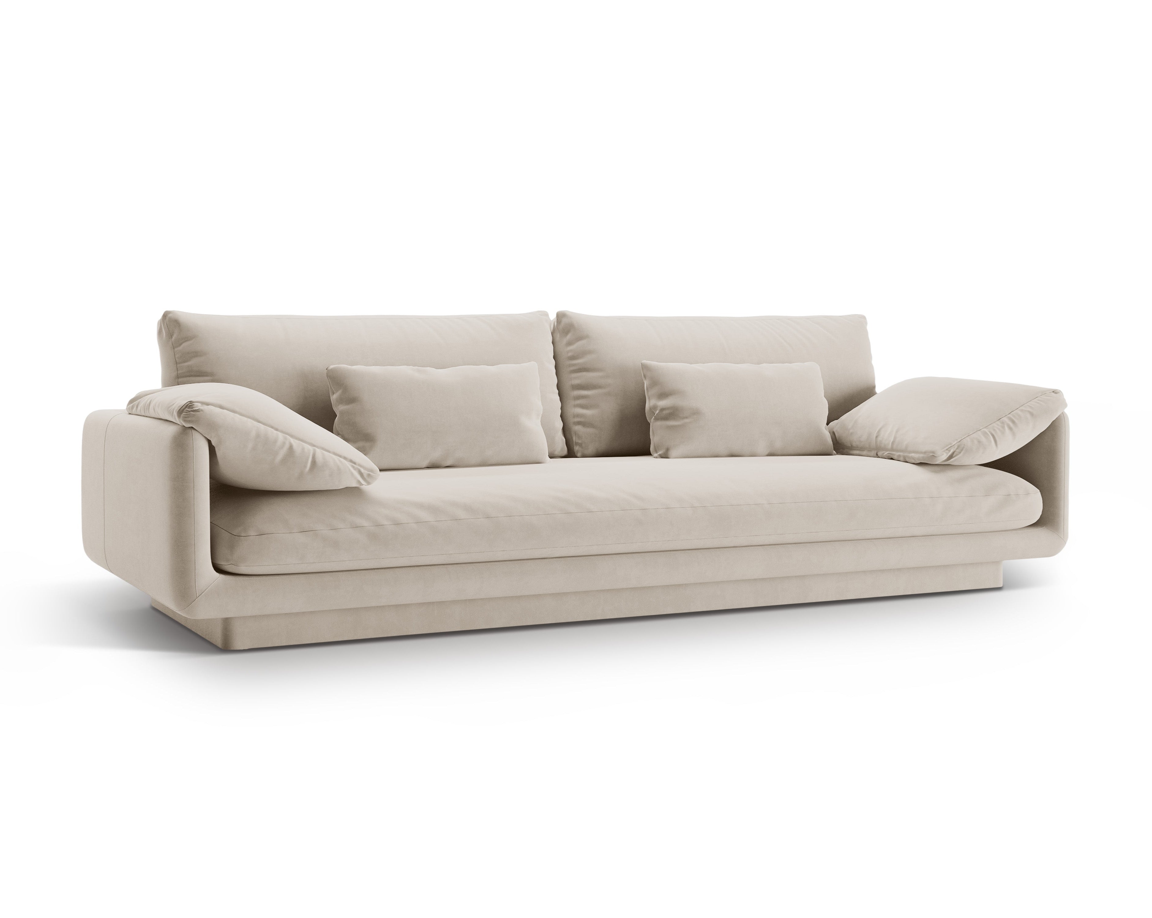Torino ecru velvet sofa 4-seater