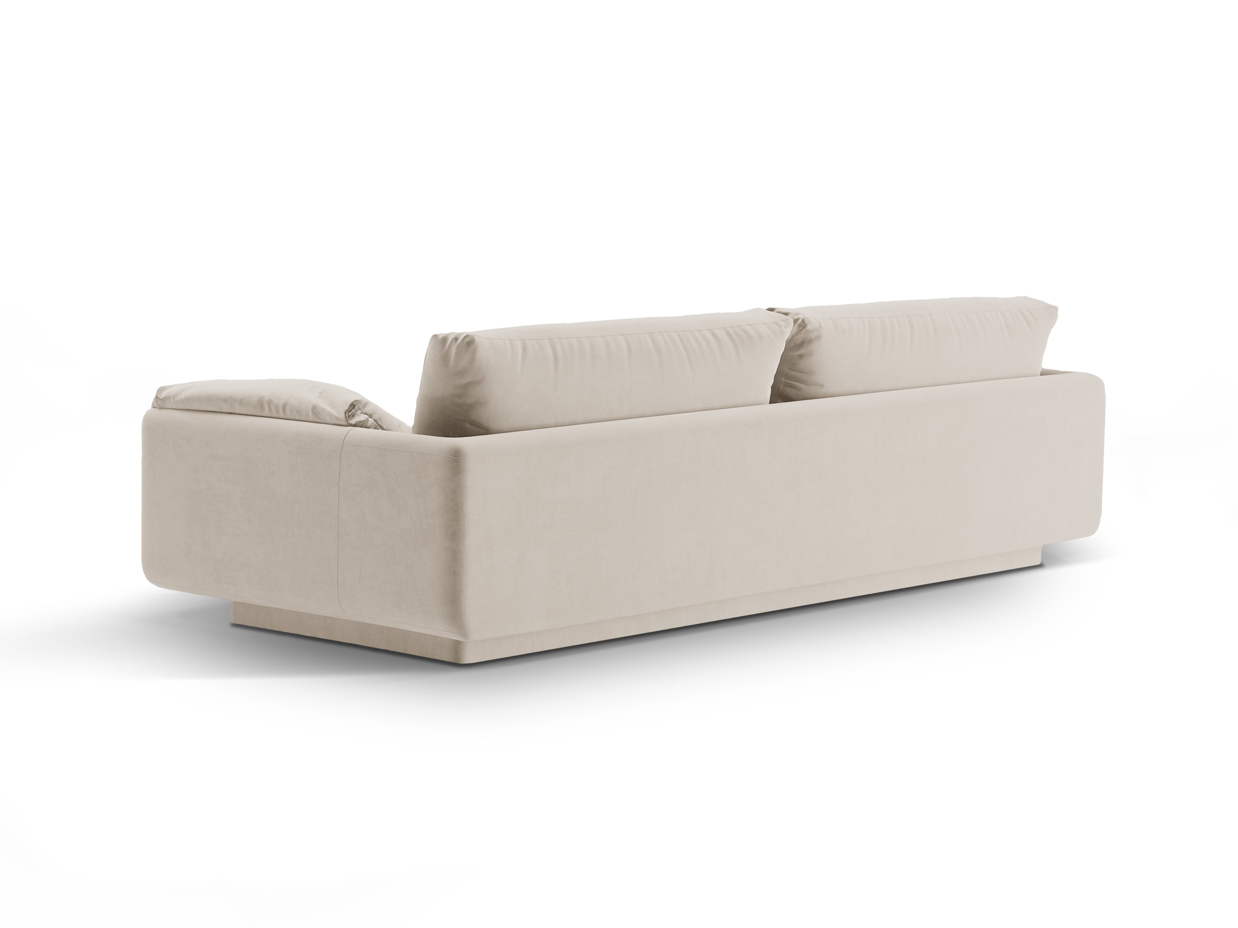Torino ecru velvet sofa 4-seater