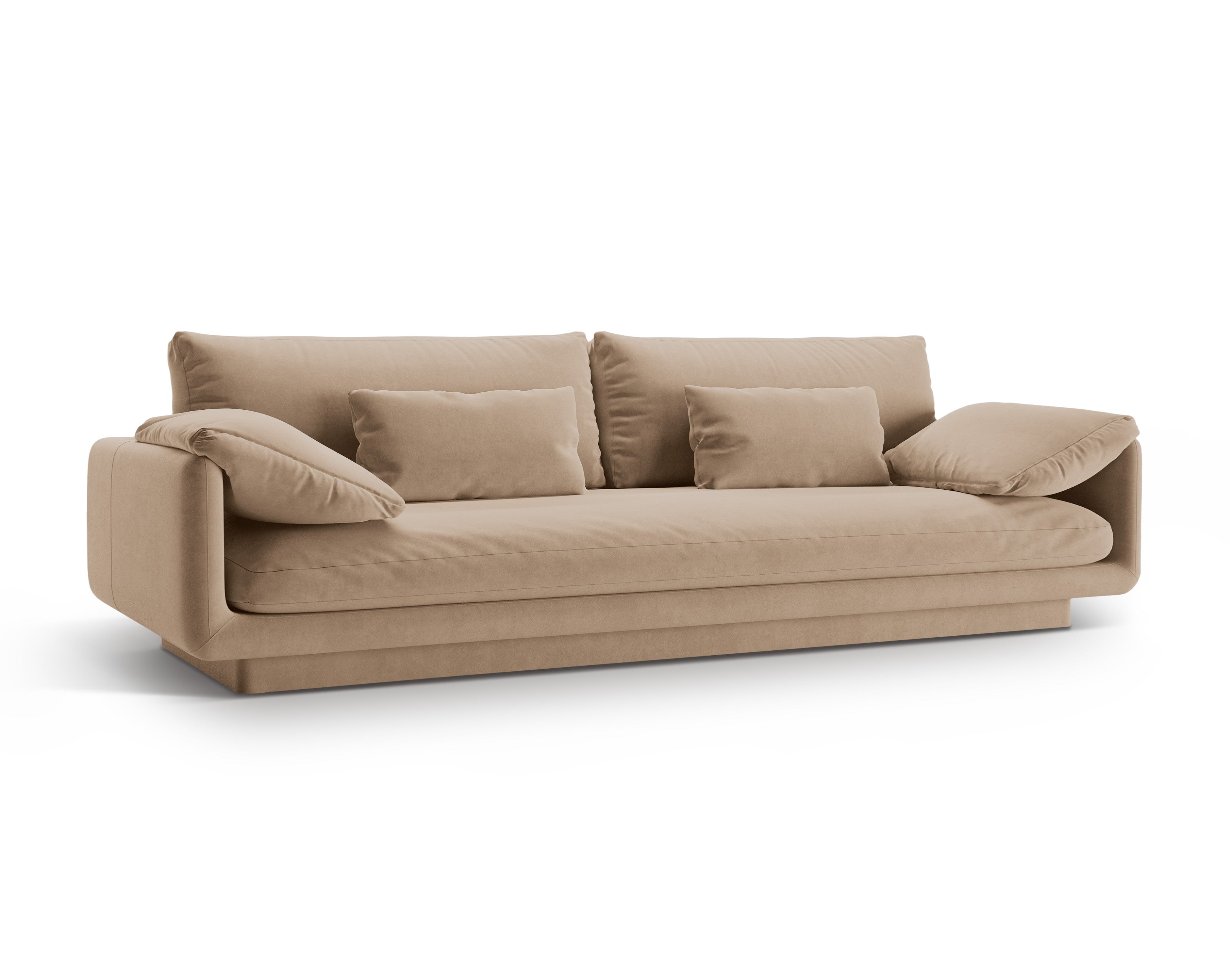 Velvet sofa 4-person sand torino