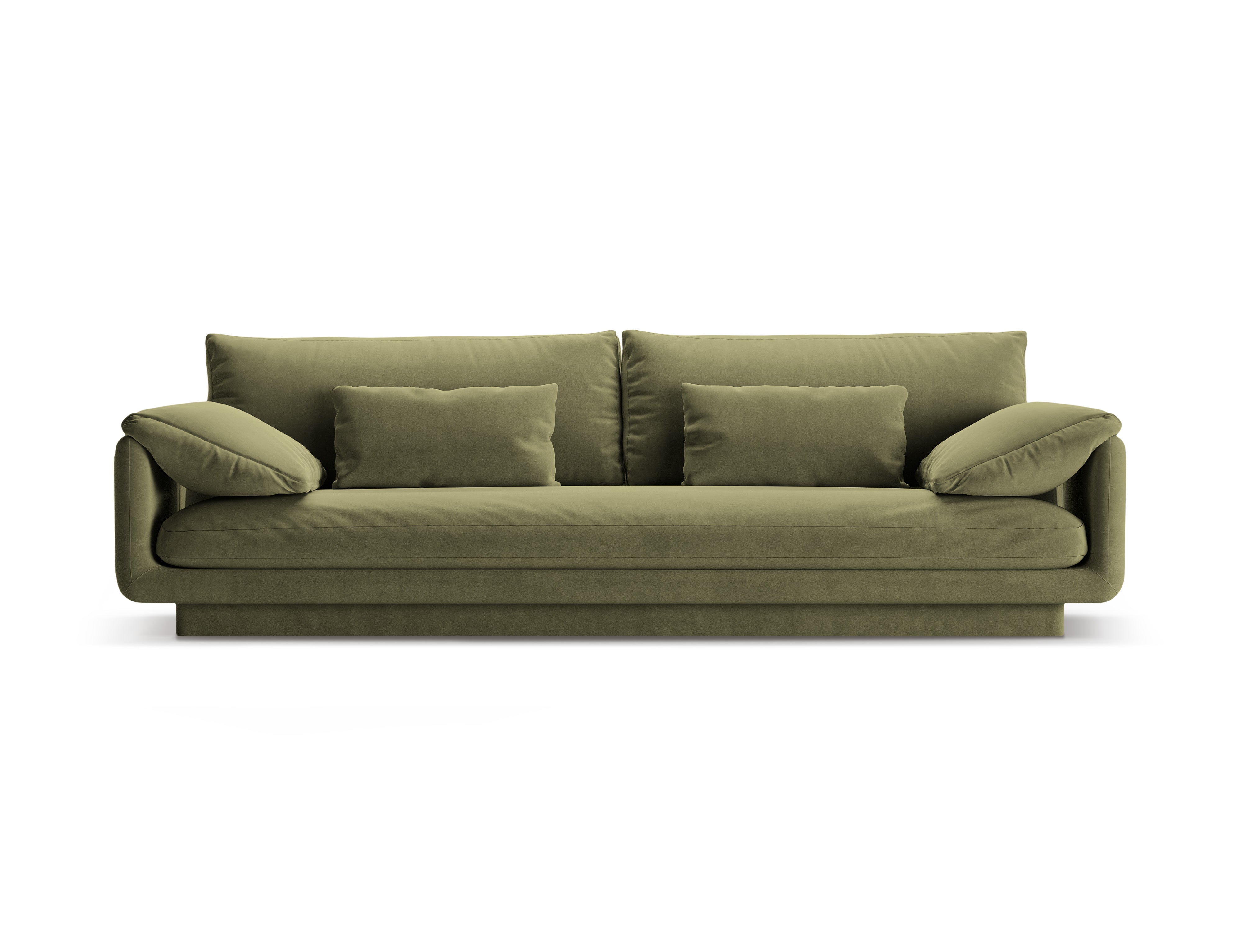 Velvet sofa 4-person torino light green