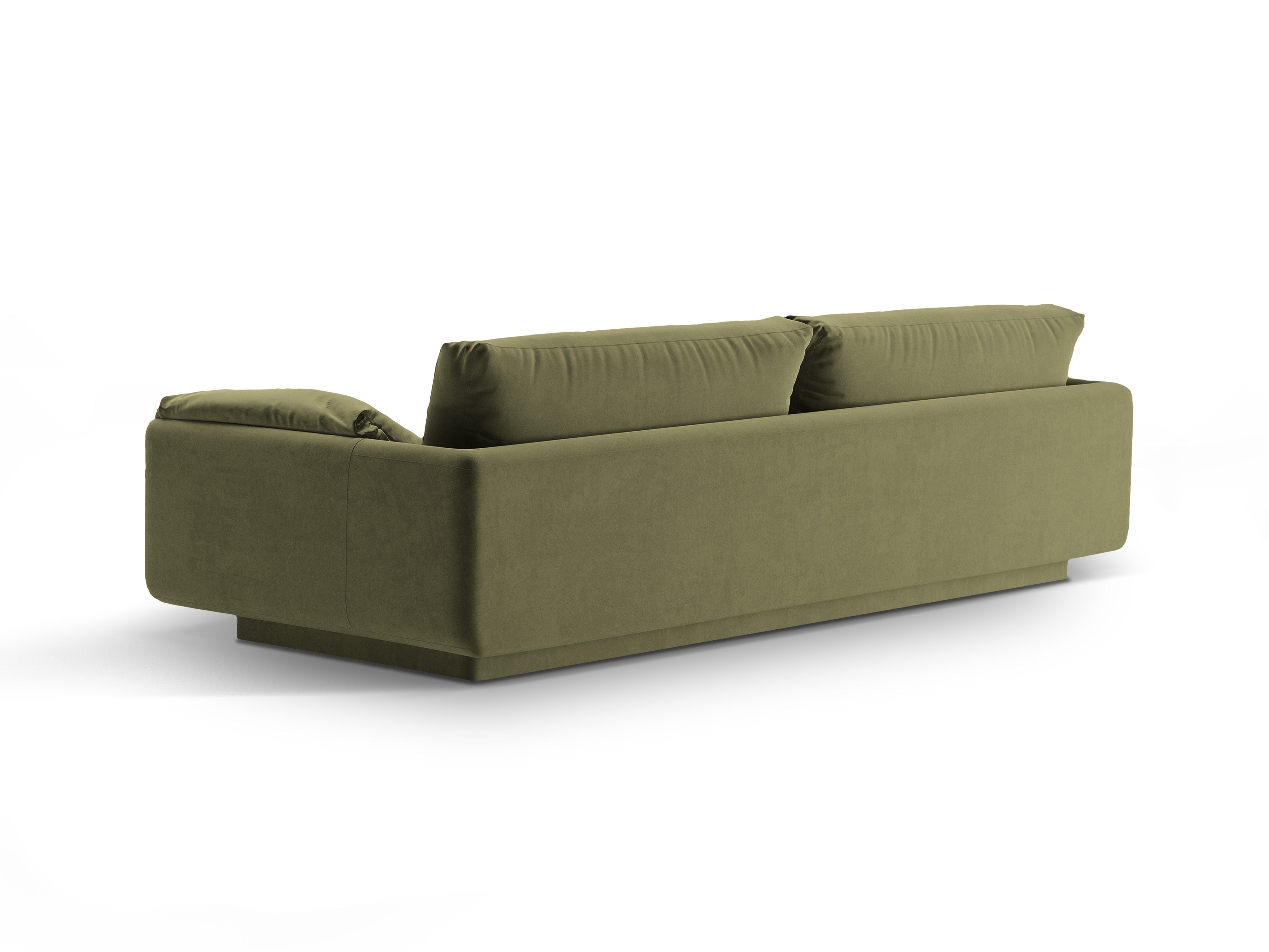 Velvet sofa 4-person torino light green