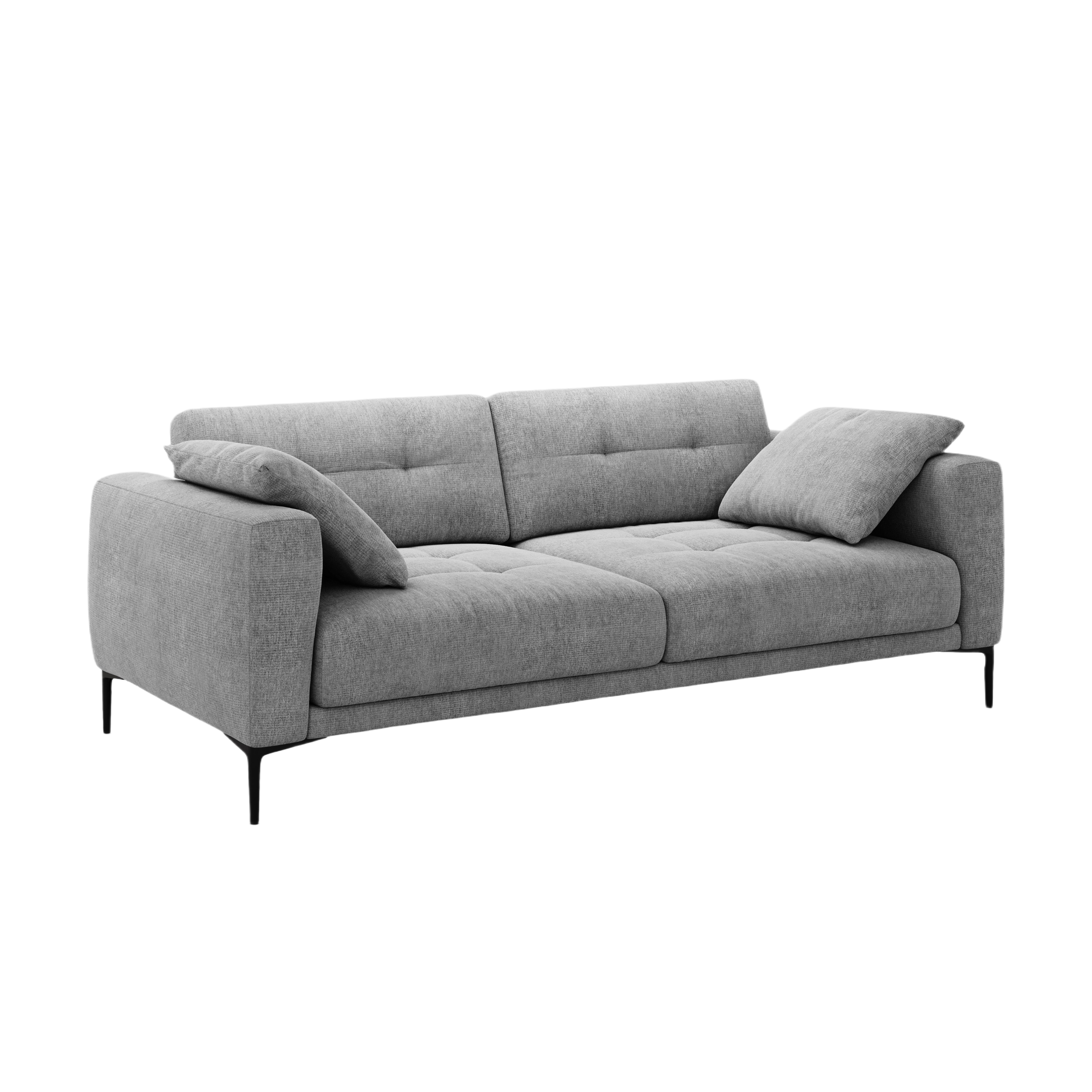 4-seater Sofa BEMY gray chenille