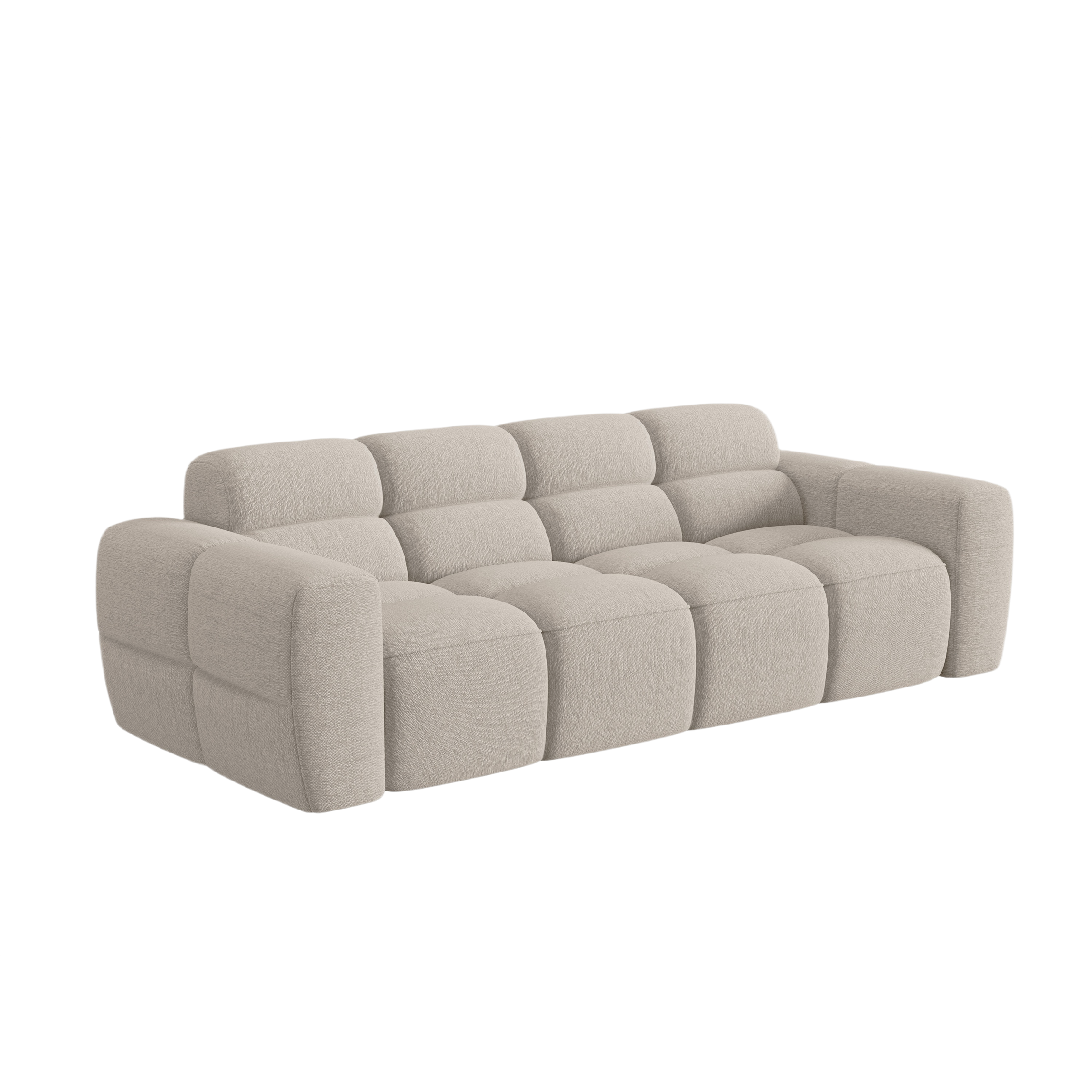 Sofa für 4 Personen LISA sandfarbener Chenille